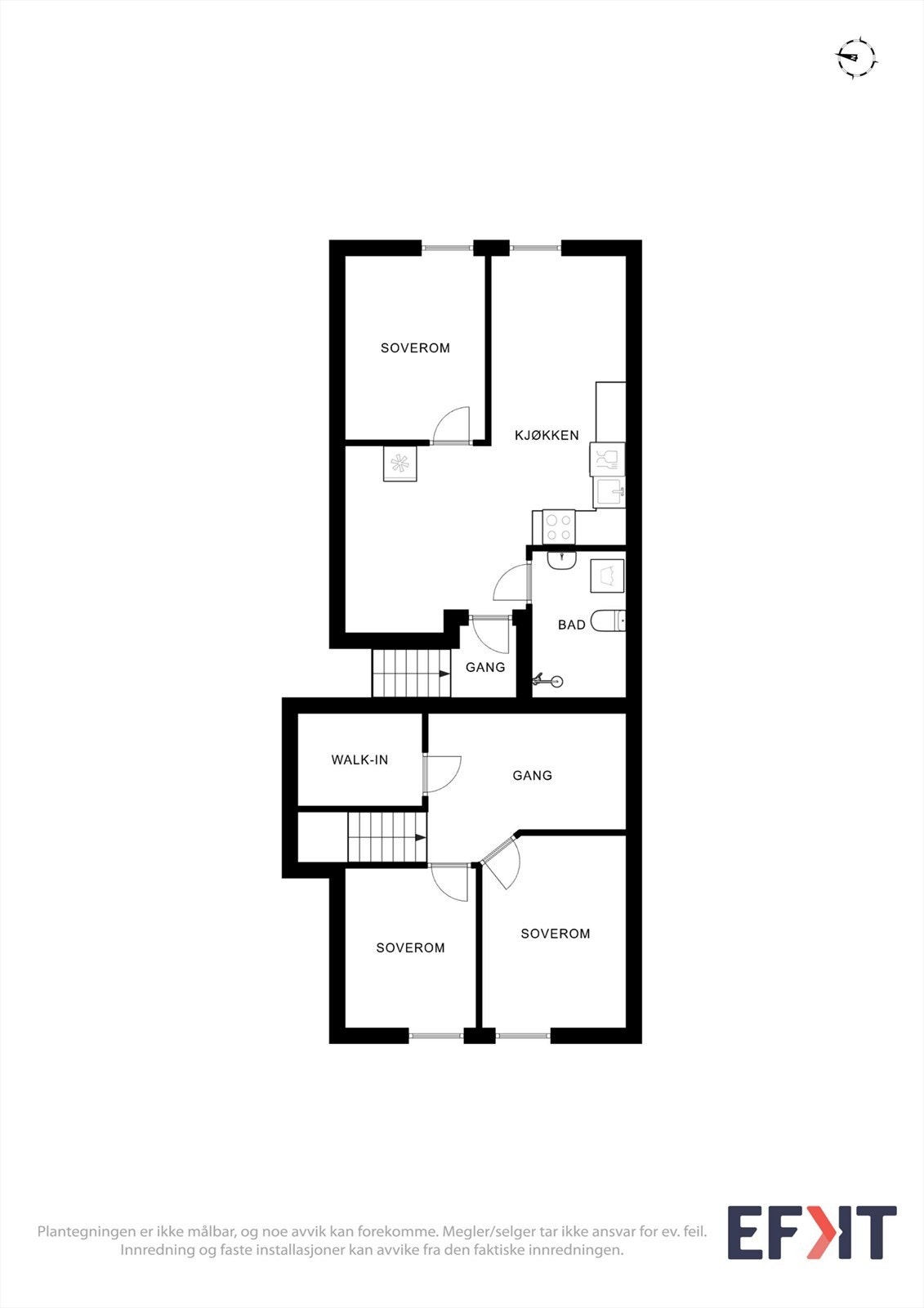 Andre etasje rommer hoveddelens private sone med gang, to soverom, bod og en separat hybelleilighet. Galleribilde