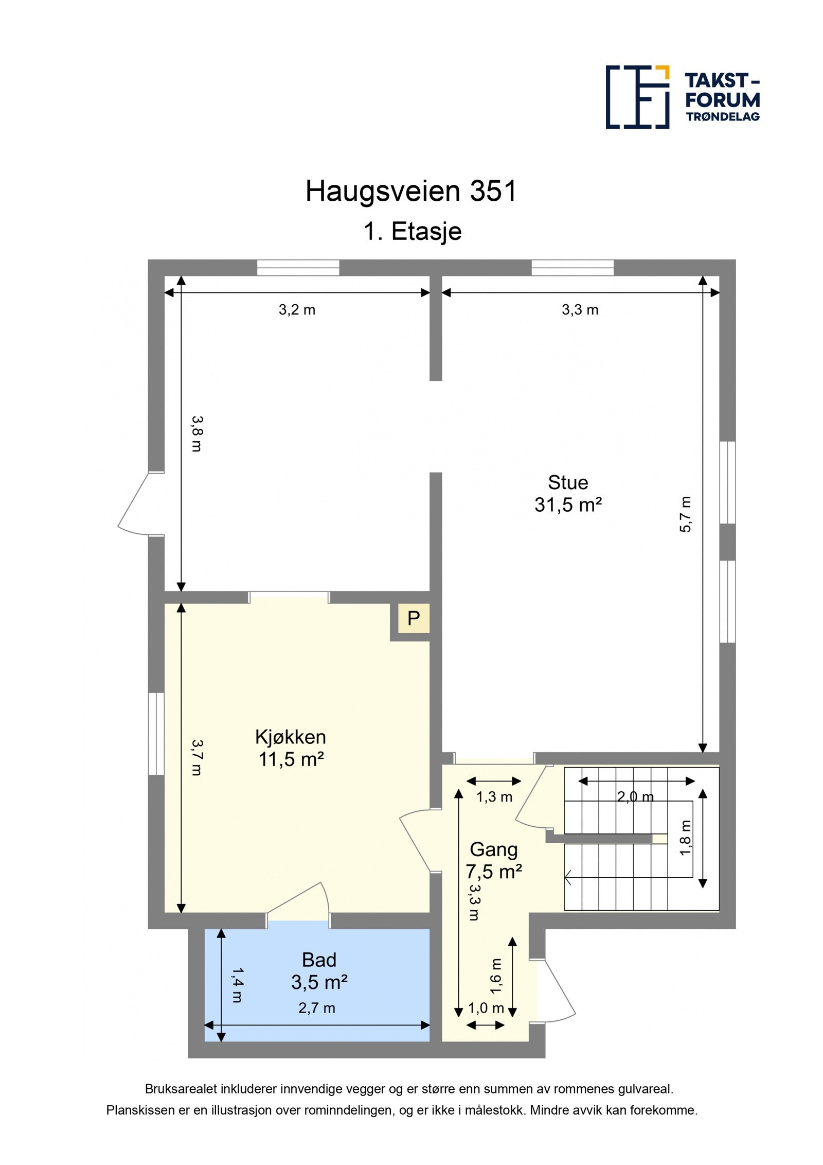 Planskisse 1. etasje Kårbolig Galleribilde