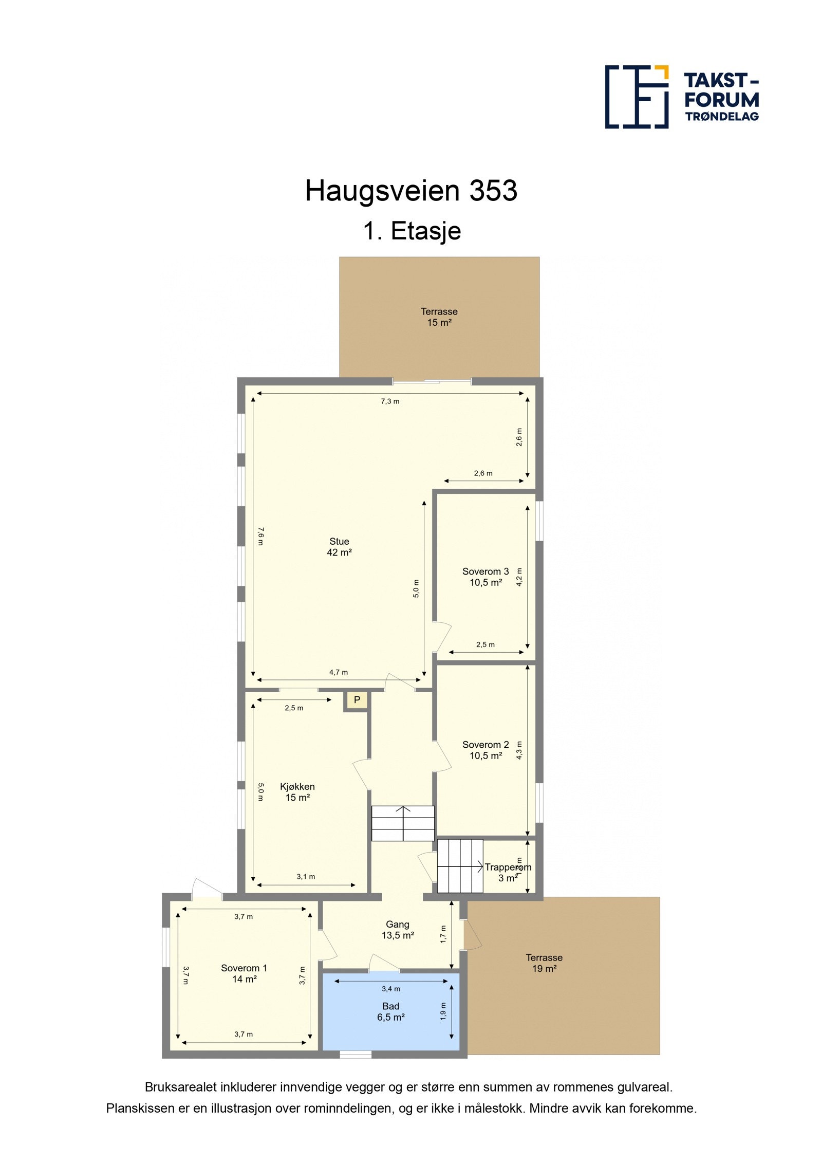 Planskisse 1 etasje Våningshus Galleribilde