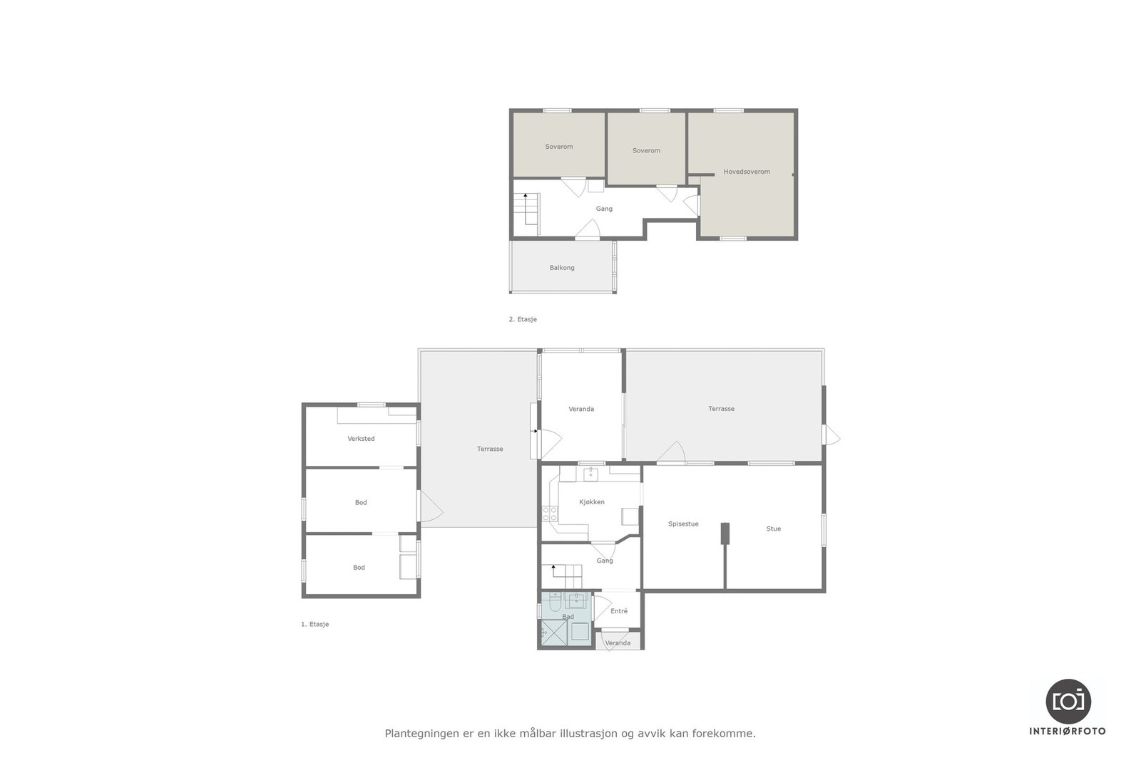 Plantegning begge etasjer Galleribilde