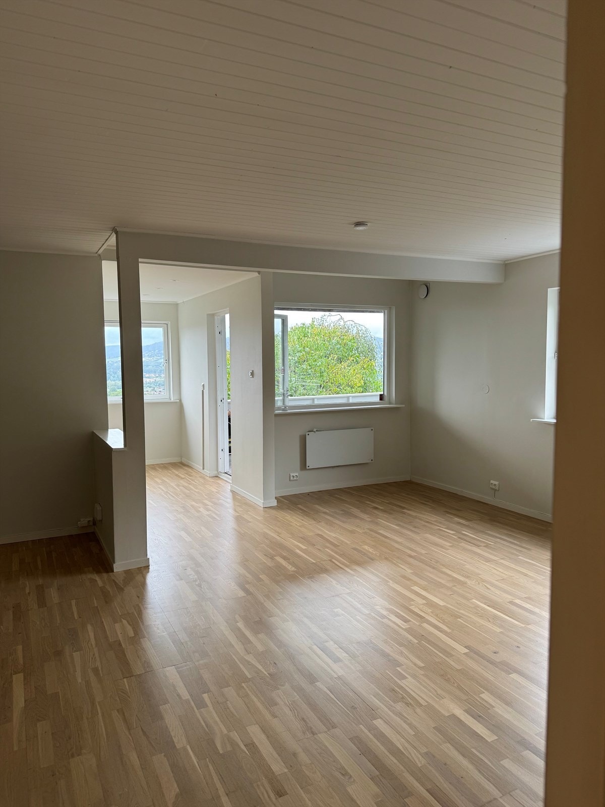 Fin stue/spisestue. Denne leiligheten har nyslipt gulv og nymalte vegger. Galleribilde