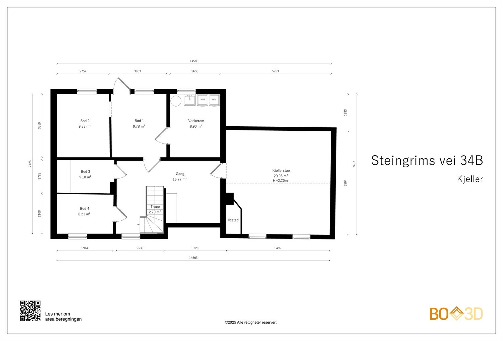 Plantegning kjeller. Galleribilde