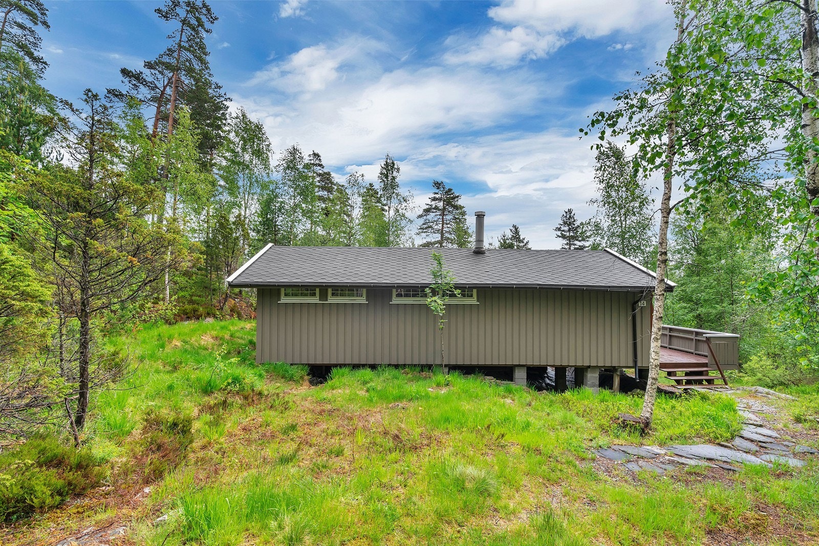 Naturtomt, med opparbeidet sti fra parkering, kun 100m borte Galleribilde