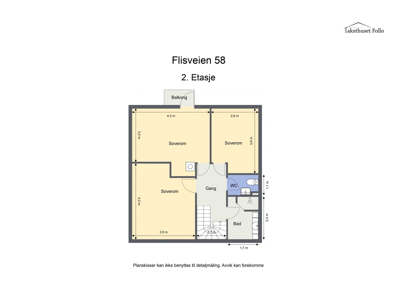 Planskisse Flisveien 58 - 2. Etasje. Galleribilde