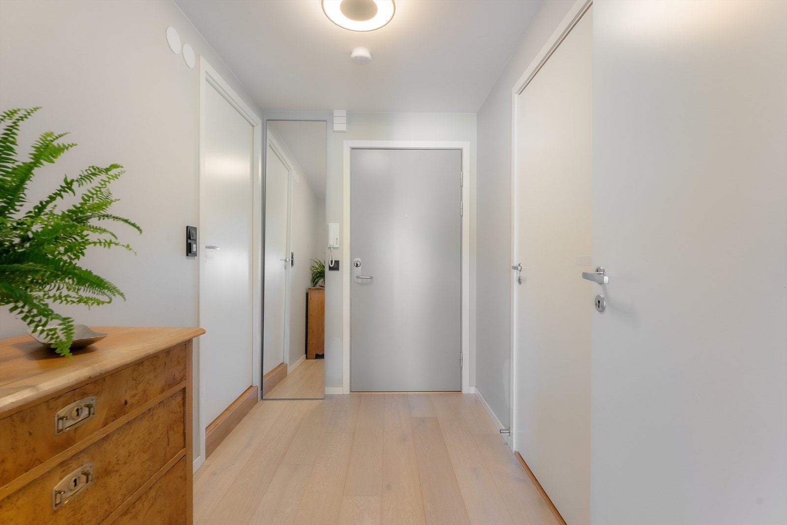 Velkommen inn! I entréen er det montert elektrisk døråpner til hovedøren nede. Galleribilde