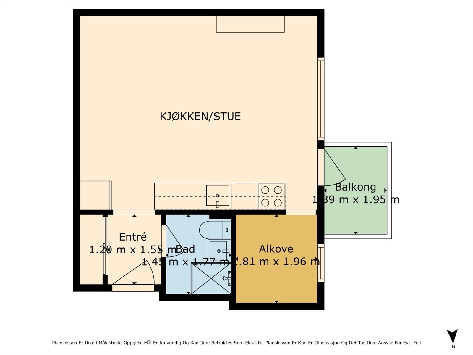 Takstmannens planskisse - Avvik kan forekomme. Galleribilde