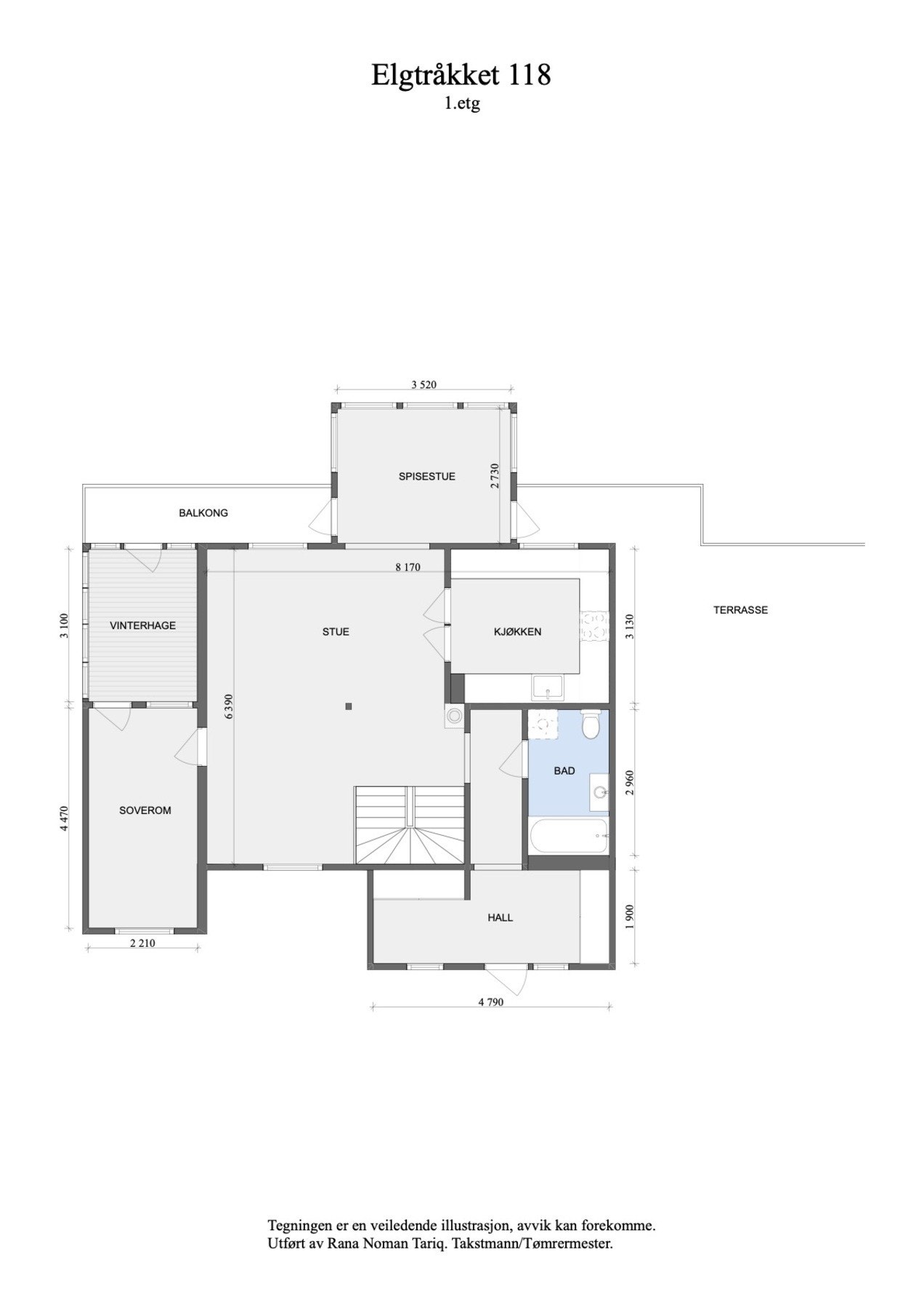 Plantegning 1. etasje Galleribilde