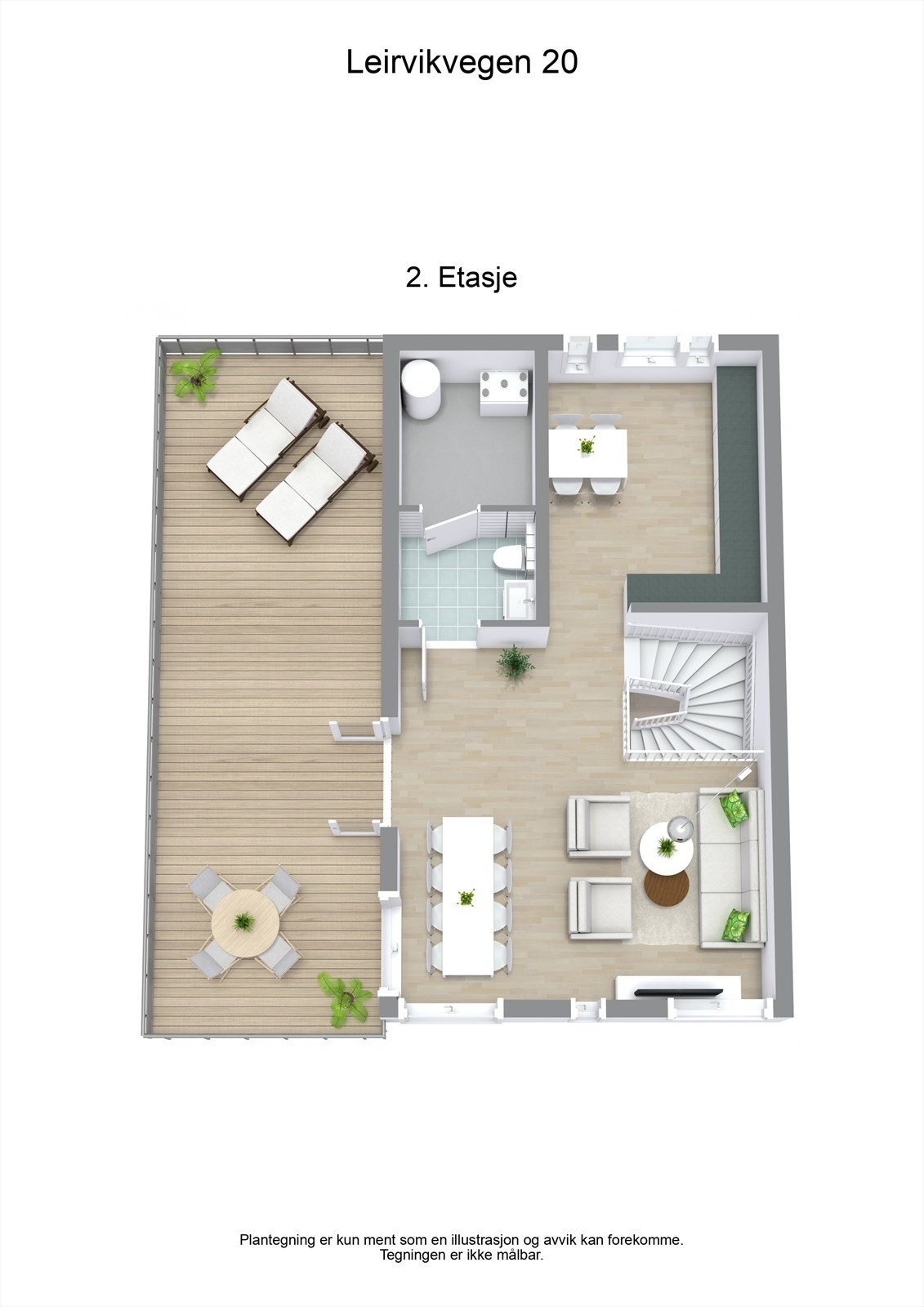 3 D plantegning 2. etasje Galleribilde