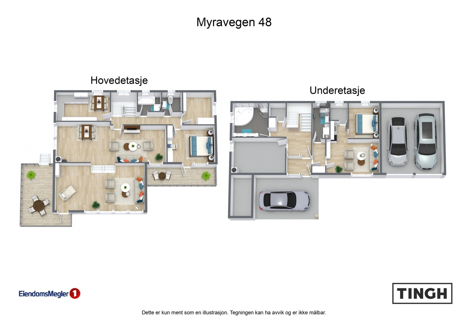 Plantegning begge etasjer. Galleribilde