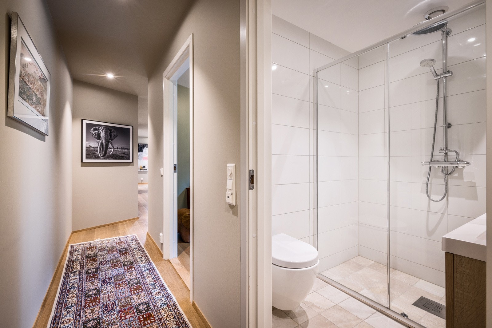 - Gang fra stue som leder inn til soveromsfløy - Galleribilde