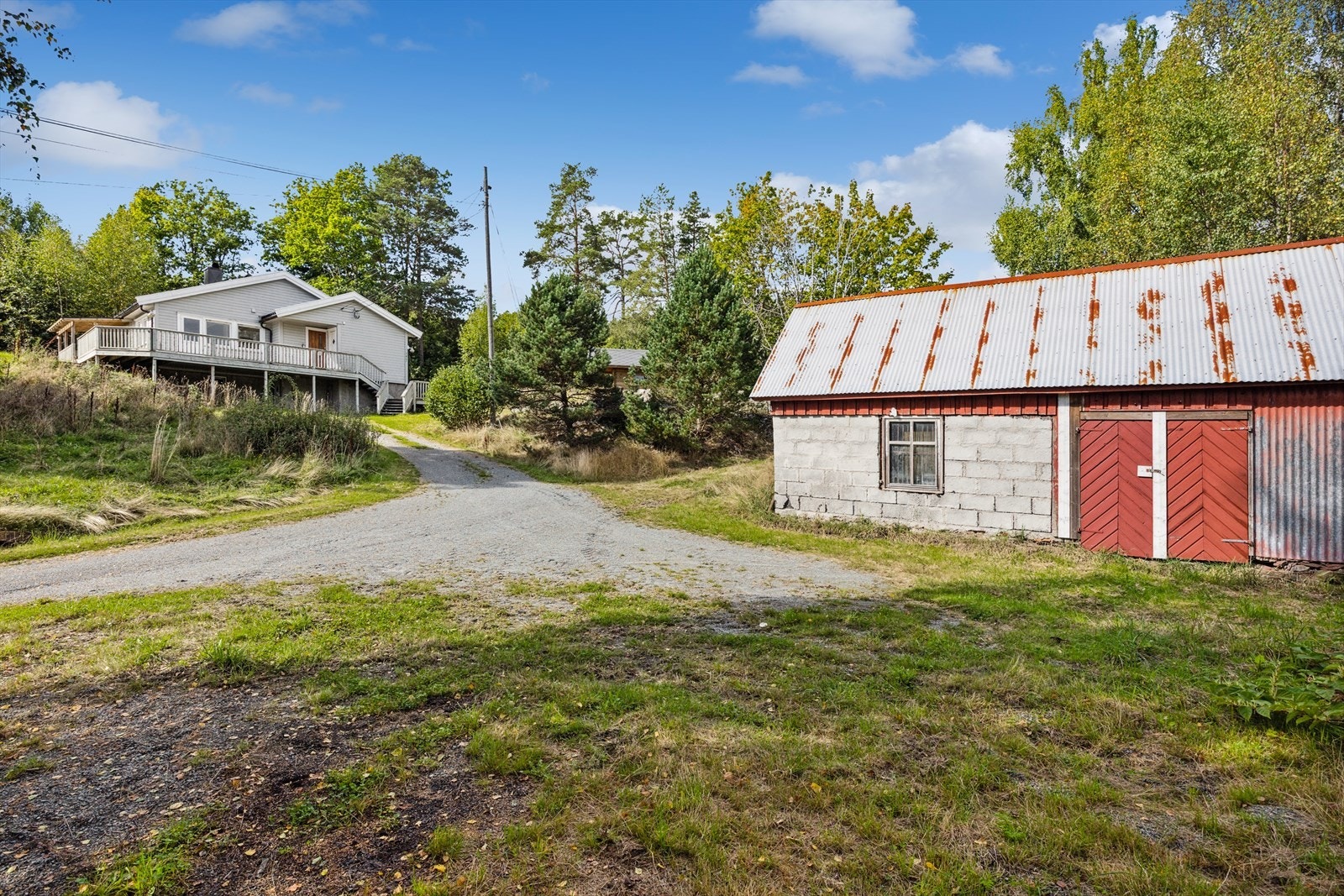 Uthuset ligger på den ekstra boligtomten. Tomten er på 715 m2 og har en utnyttelsesgrad på 25 %. Galleribilde