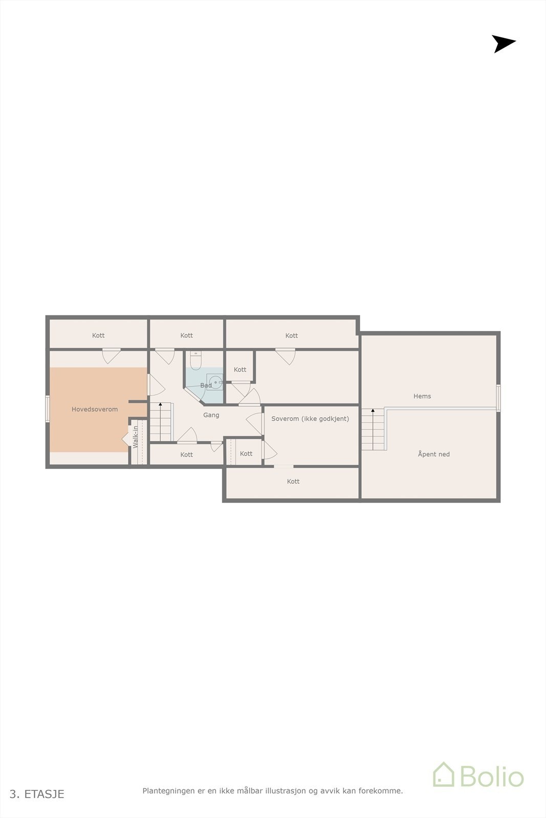 Plantegning 2.etasje/loft. Galleribilde