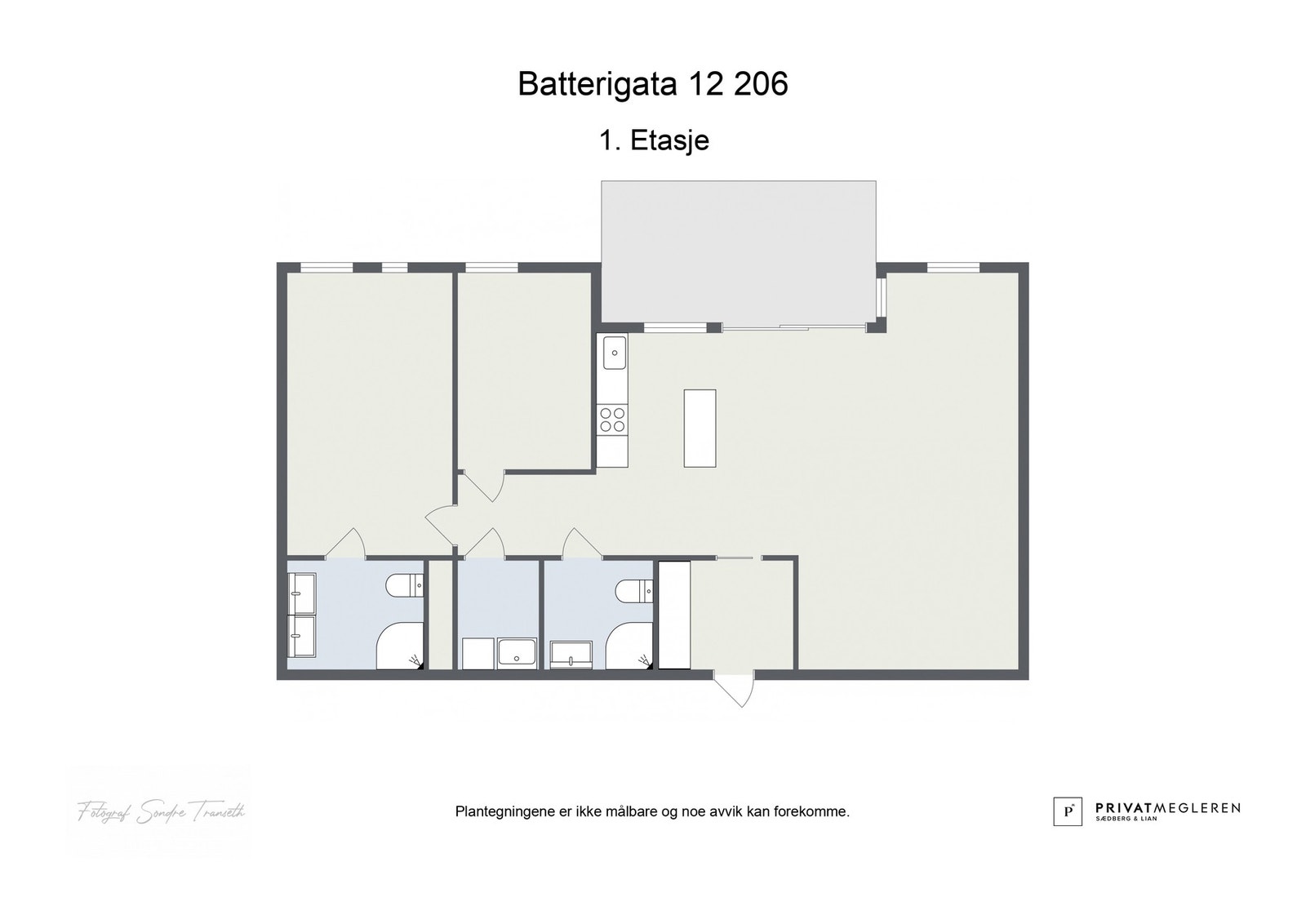 Plantegning 2D - ikke målsatt, kun en illustrasjon. Galleribilde
