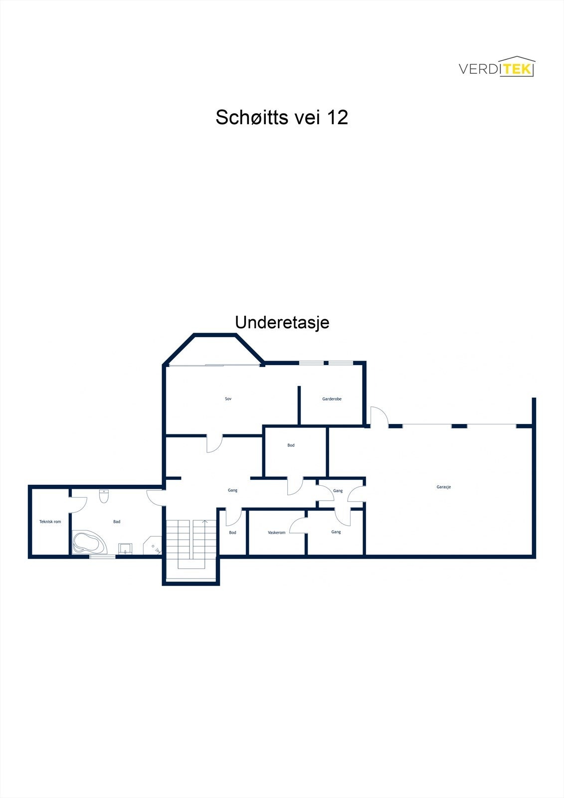 Plantegning underetasje. Galleribilde