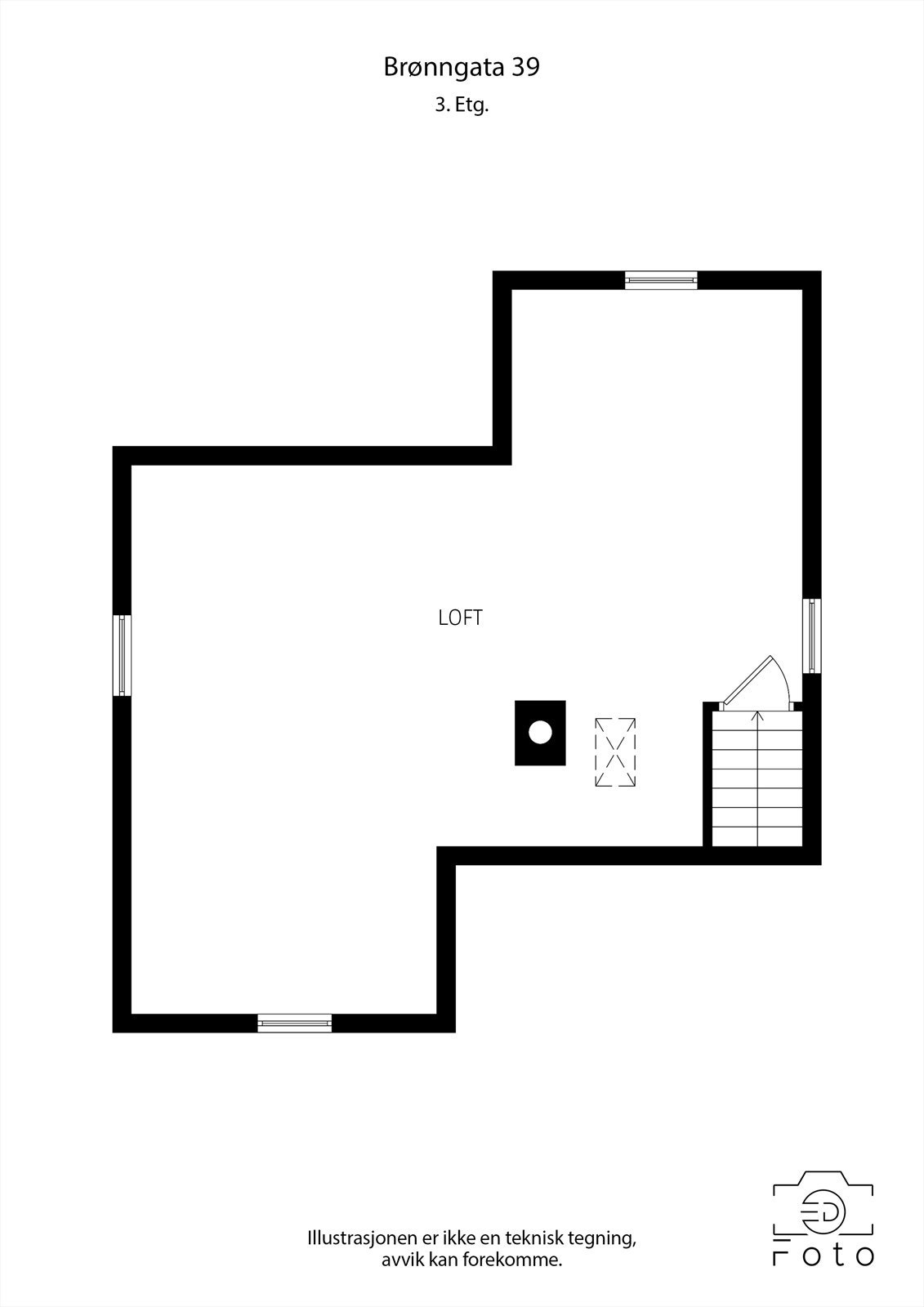 Plantegning loft Galleribilde