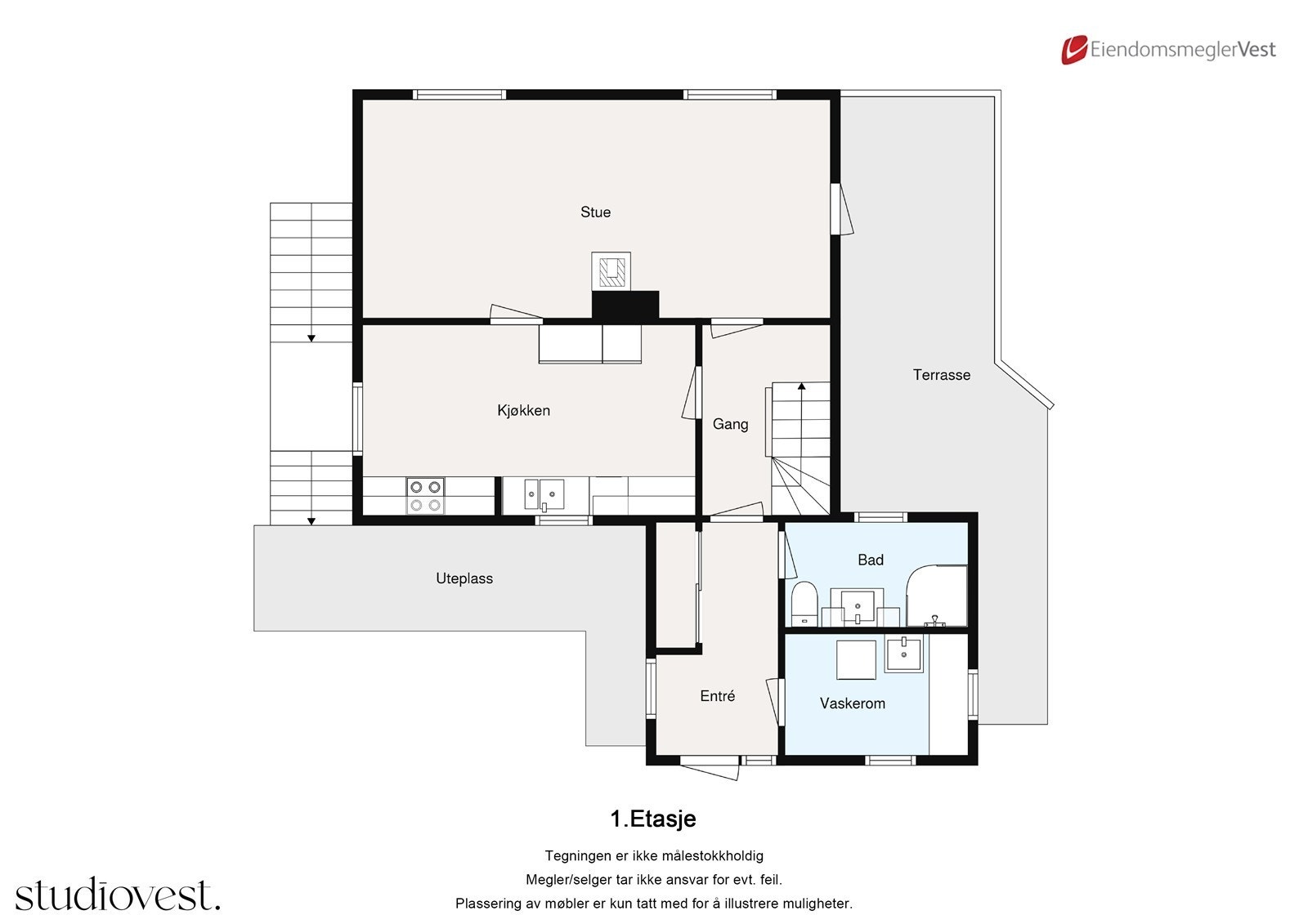 Plantegning 1. etasje Galleribilde