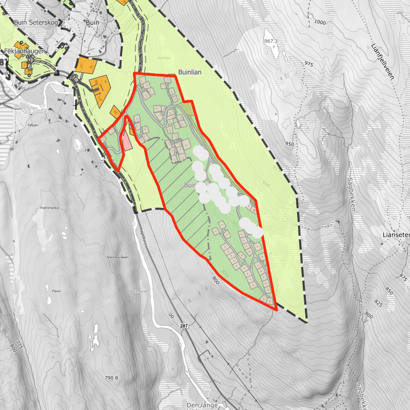 byggeklare tomter er markert Galleribilde