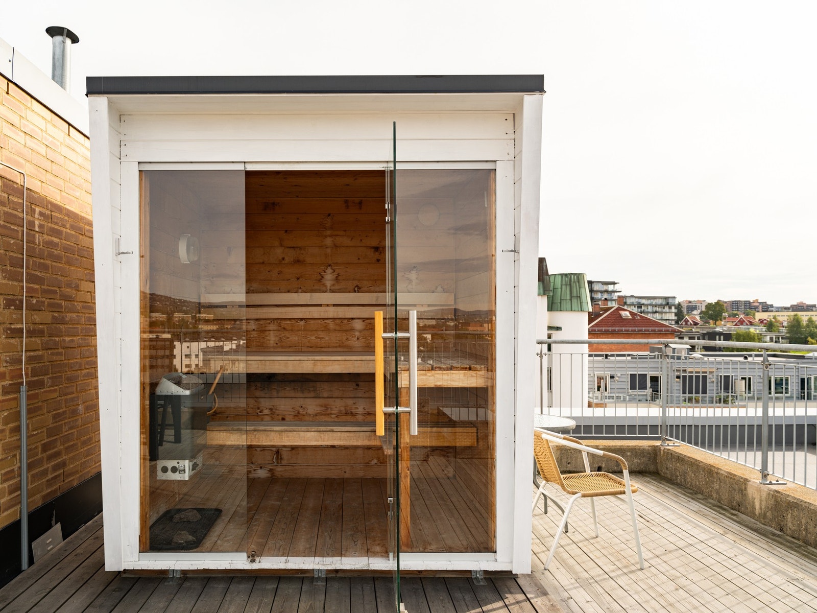 Takterrassen har også en badstue! Galleribilde