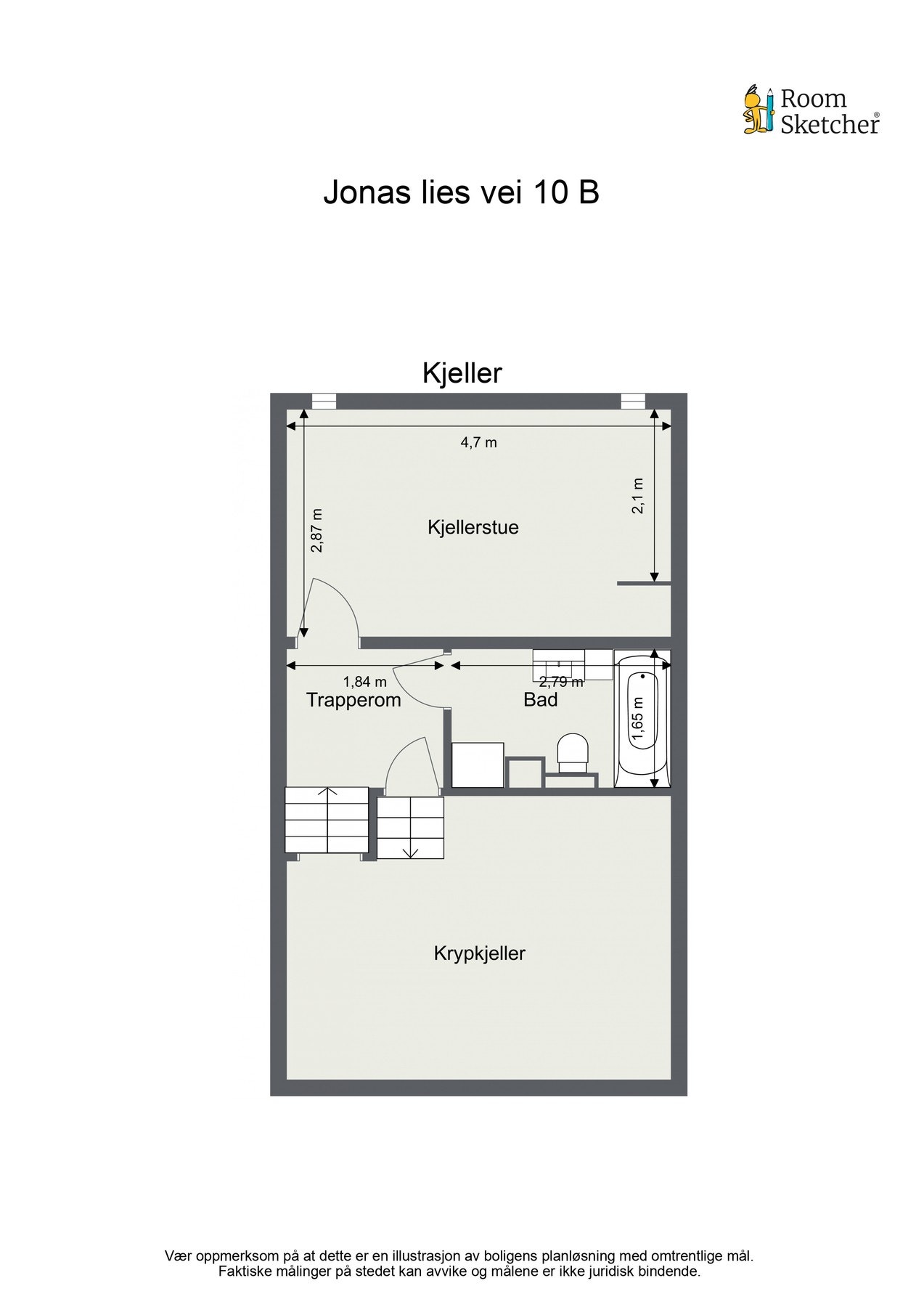 Plantegning kjeller. Galleribilde