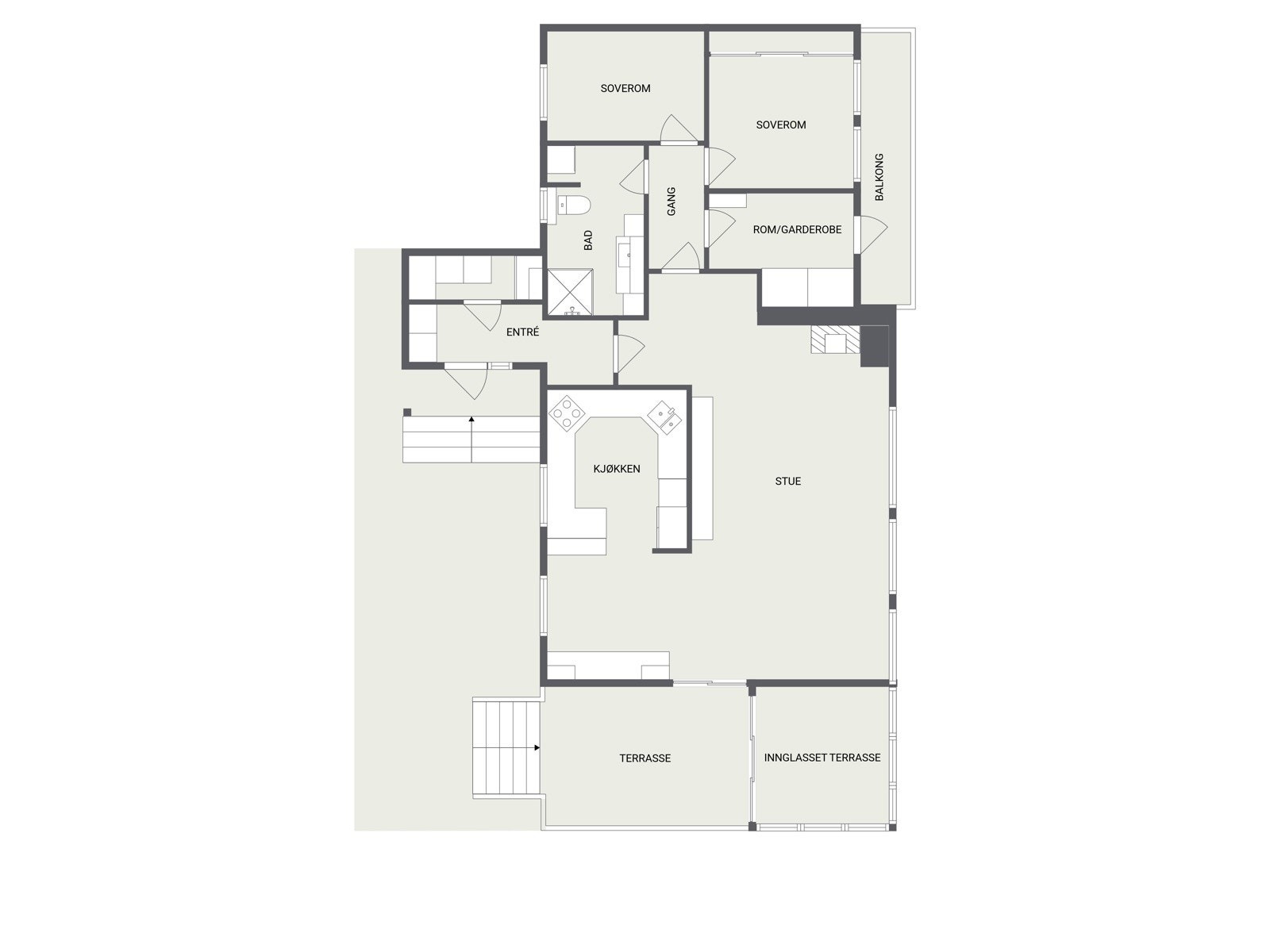 Planløsning hovedplanet Galleribilde