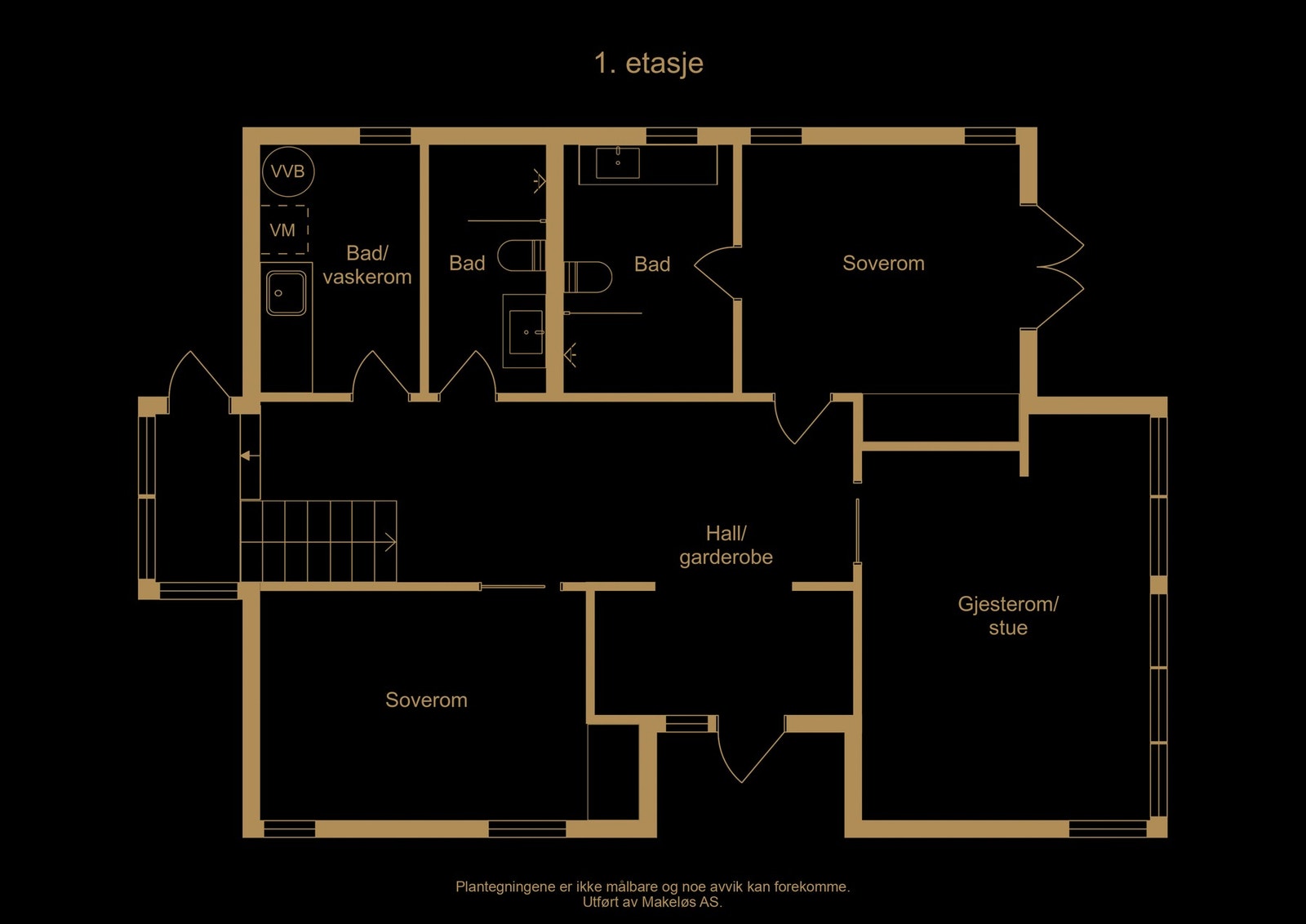 Plantegning 1. etasje (illustrasjon, avvik kan forekomme)