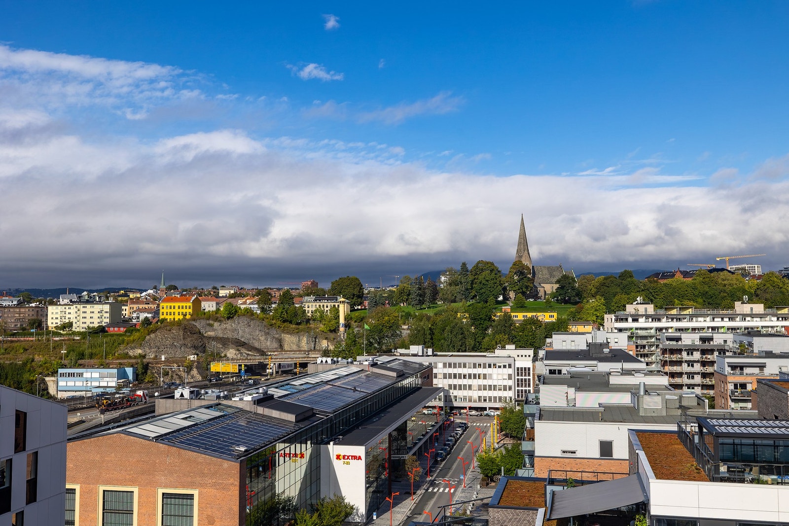 Fantastisk utsikt fra felles takterrasse. Galleribilde