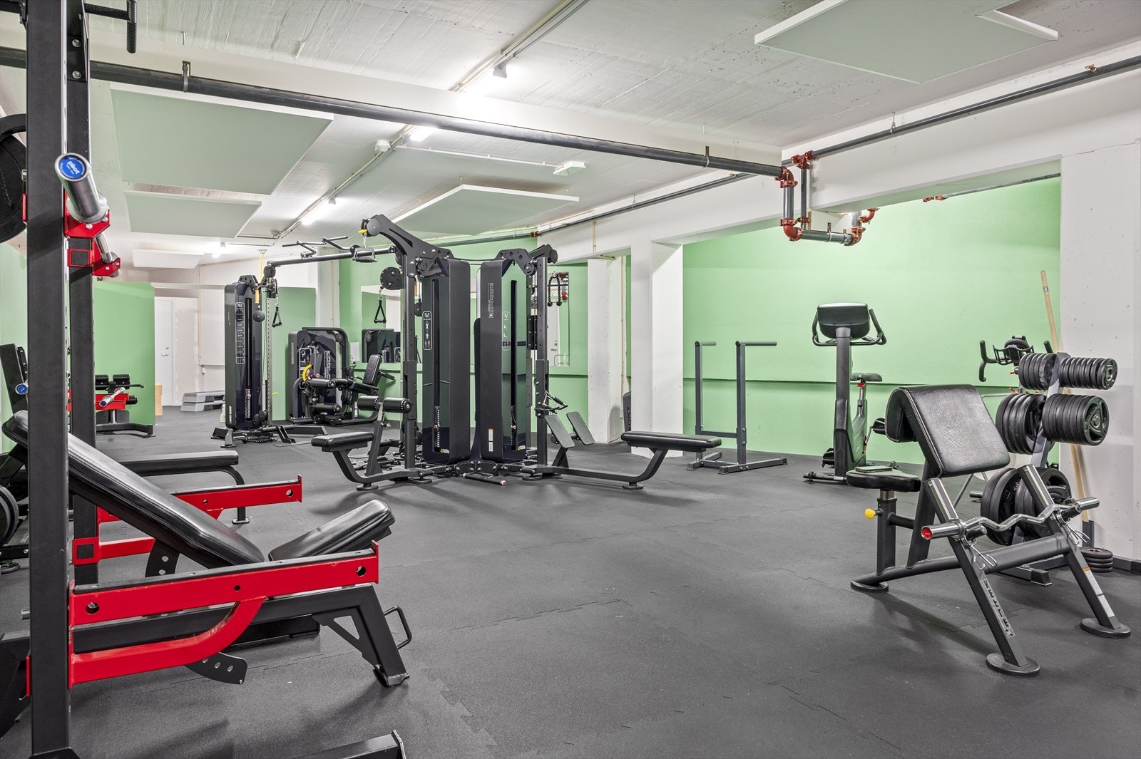 Beboerne har tilgang til eget treningsrom for kun ca. 1 000 kr i året. Galleribilde