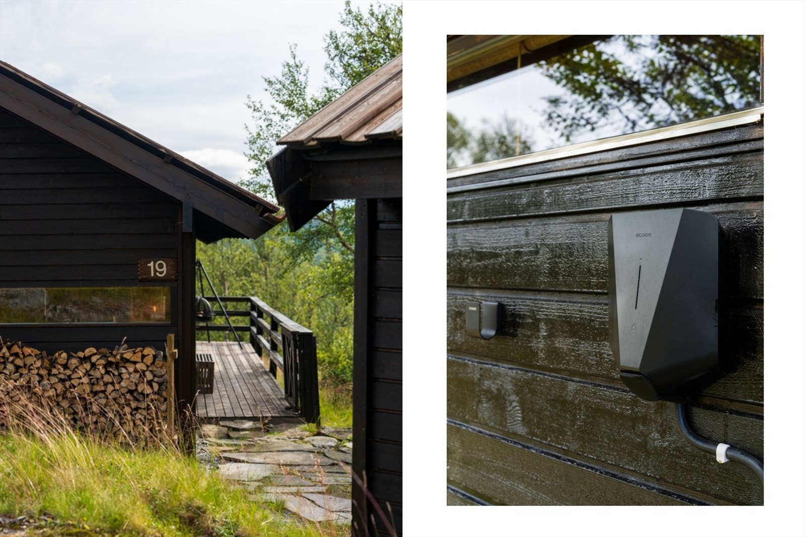 Helårsvei og installert elbillader Galleribilde