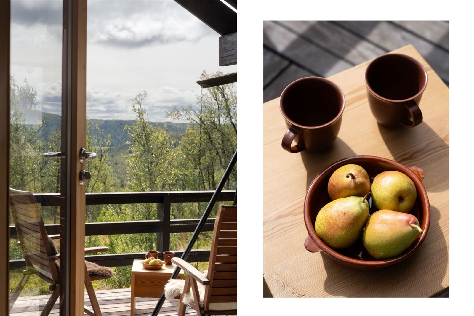 Solfylt uteplass med åpen utsikt Galleribilde