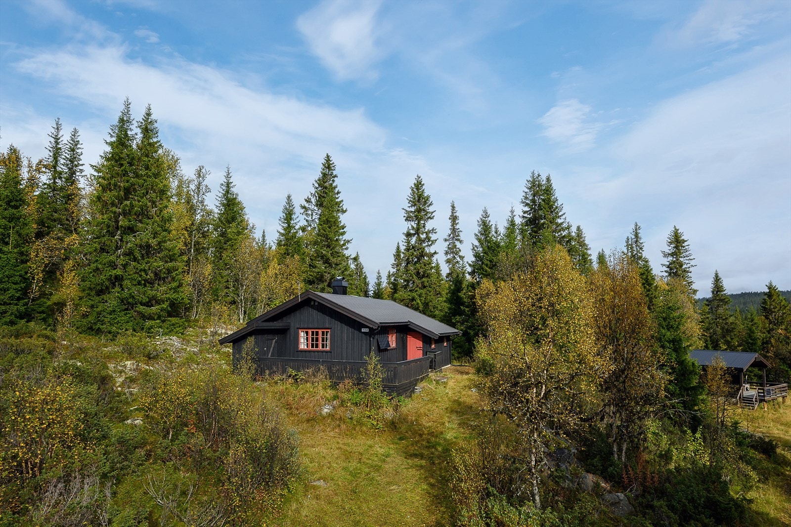 Hytta har privat helårsvei som på brøytes på eiers regning. Galleribilde