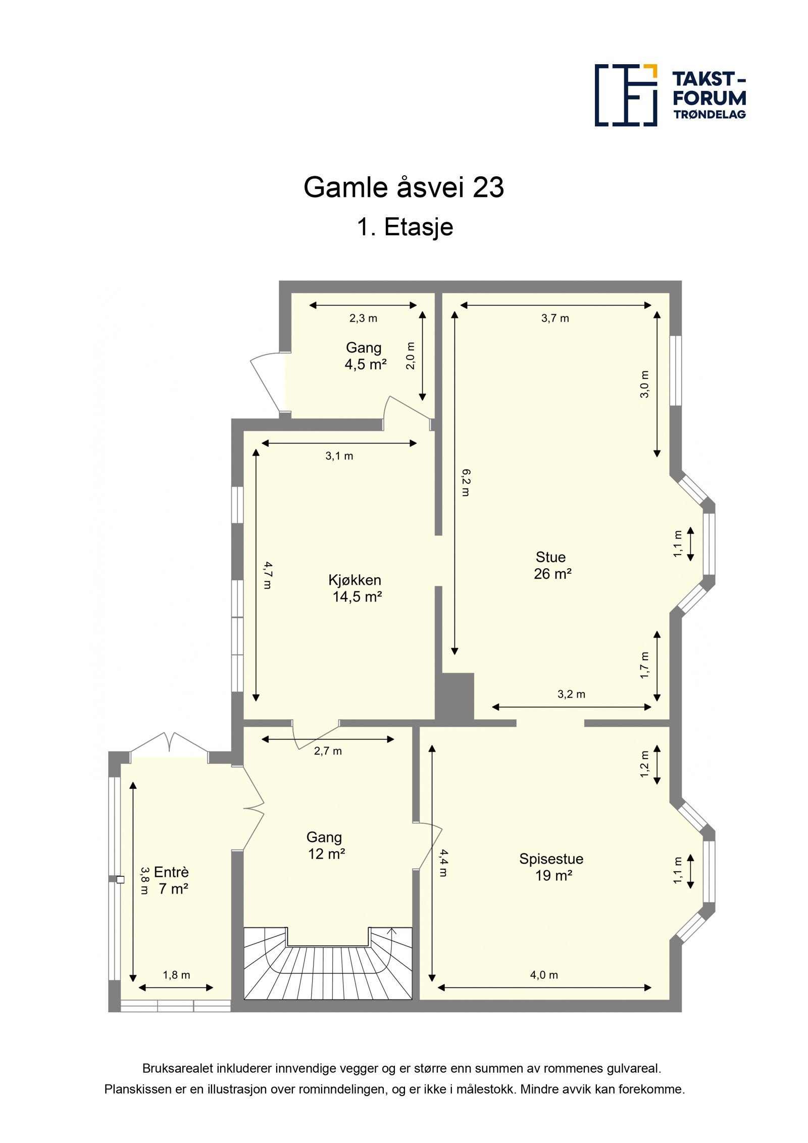 Planskisse 1. etasje. Galleribilde