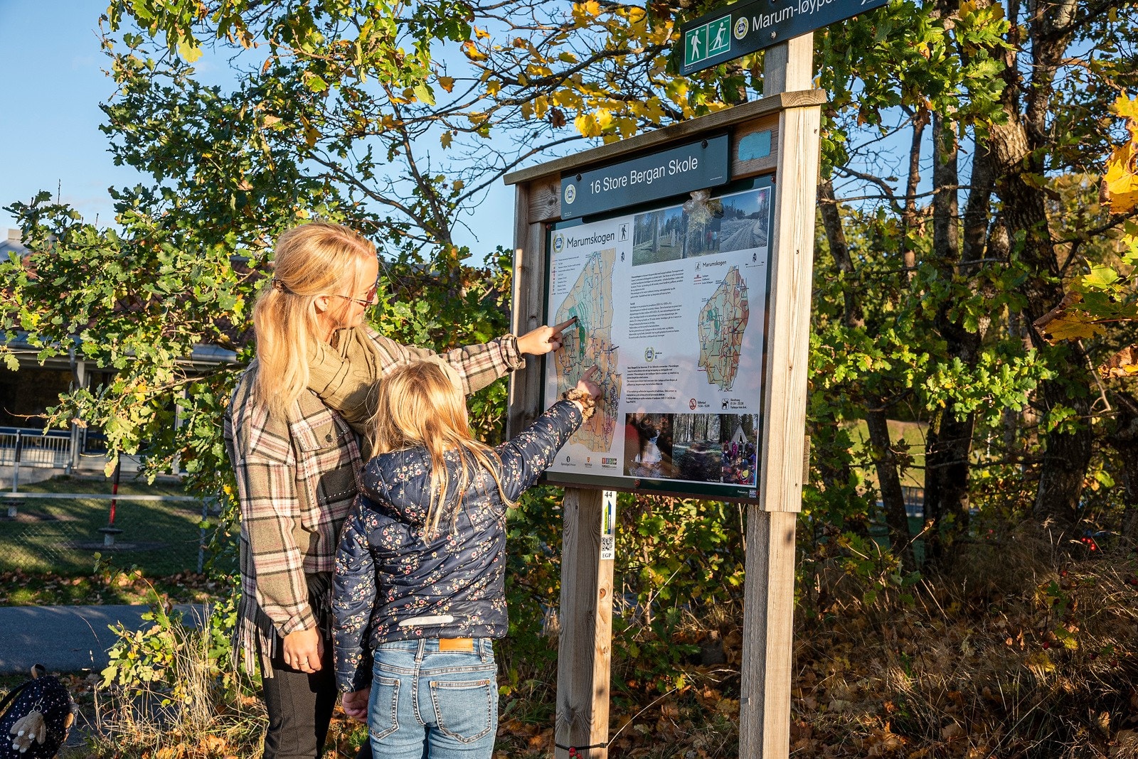 Bydelen har flotte skogsområder i Marum med turstier Galleribilde