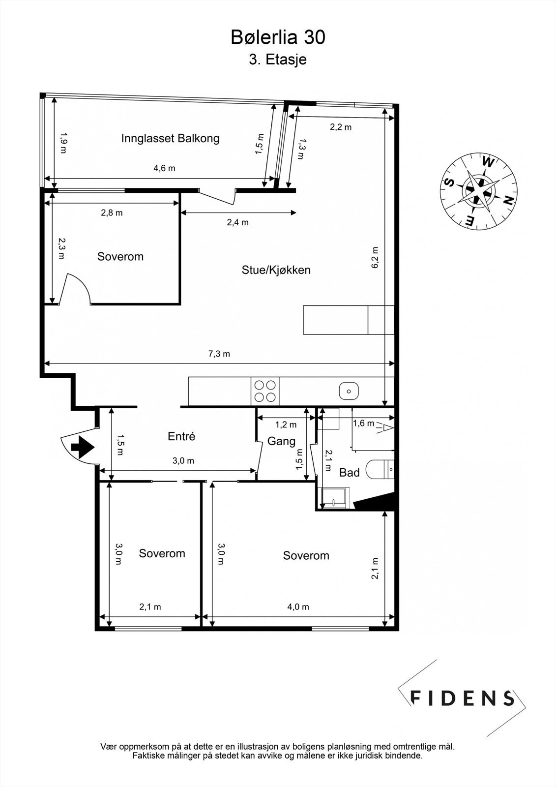 Plantegning Bølerlia 30 Galleribilde