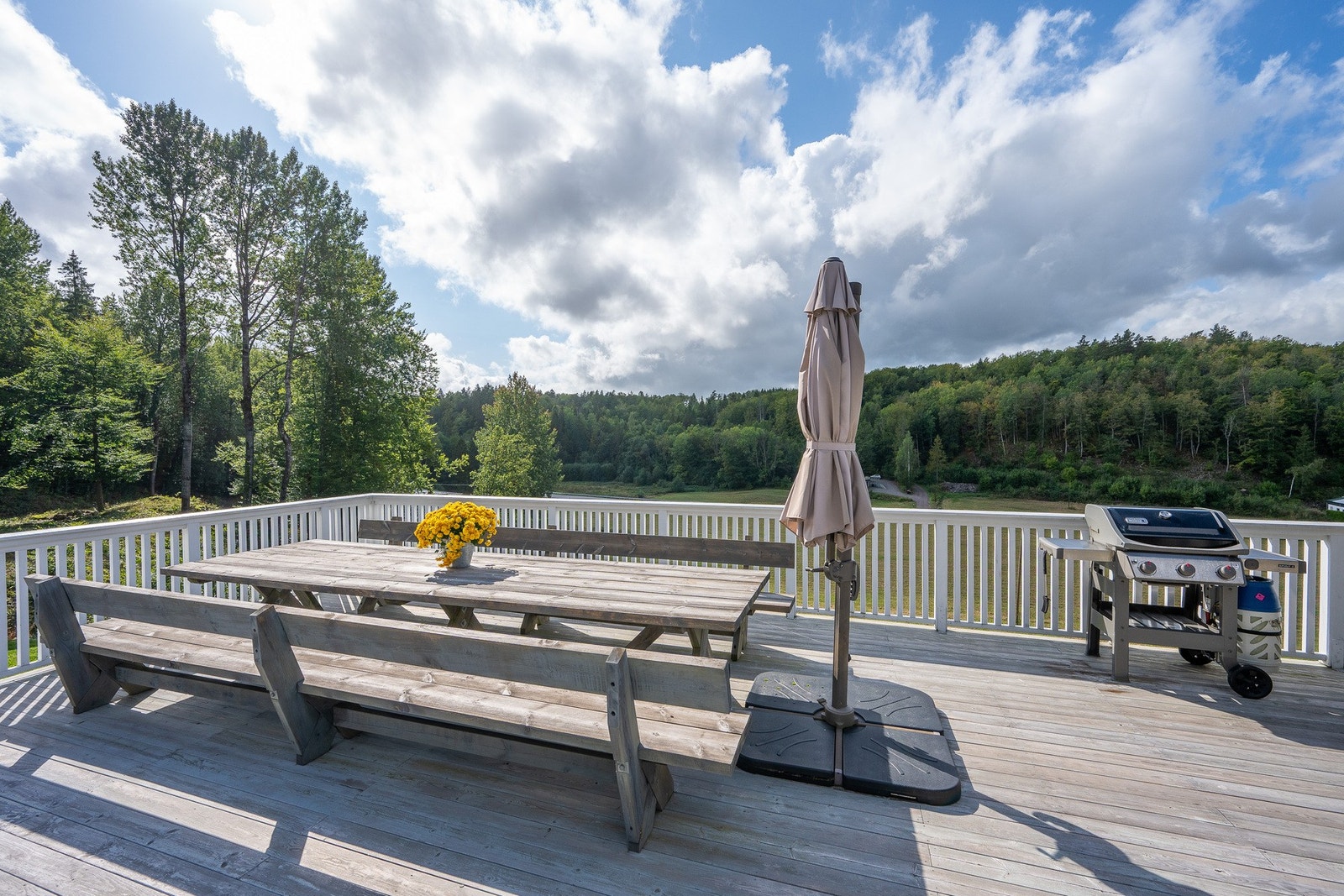 Solrik veranda med utsyn over omgivelsene. Galleribilde