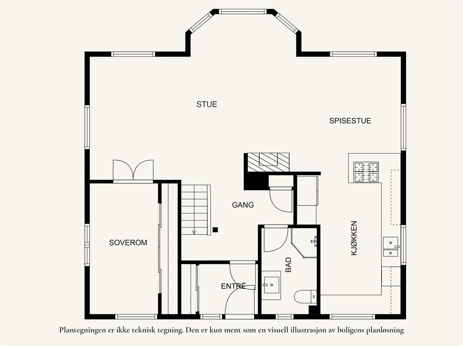 Plantegning 1. etasje. Galleribilde