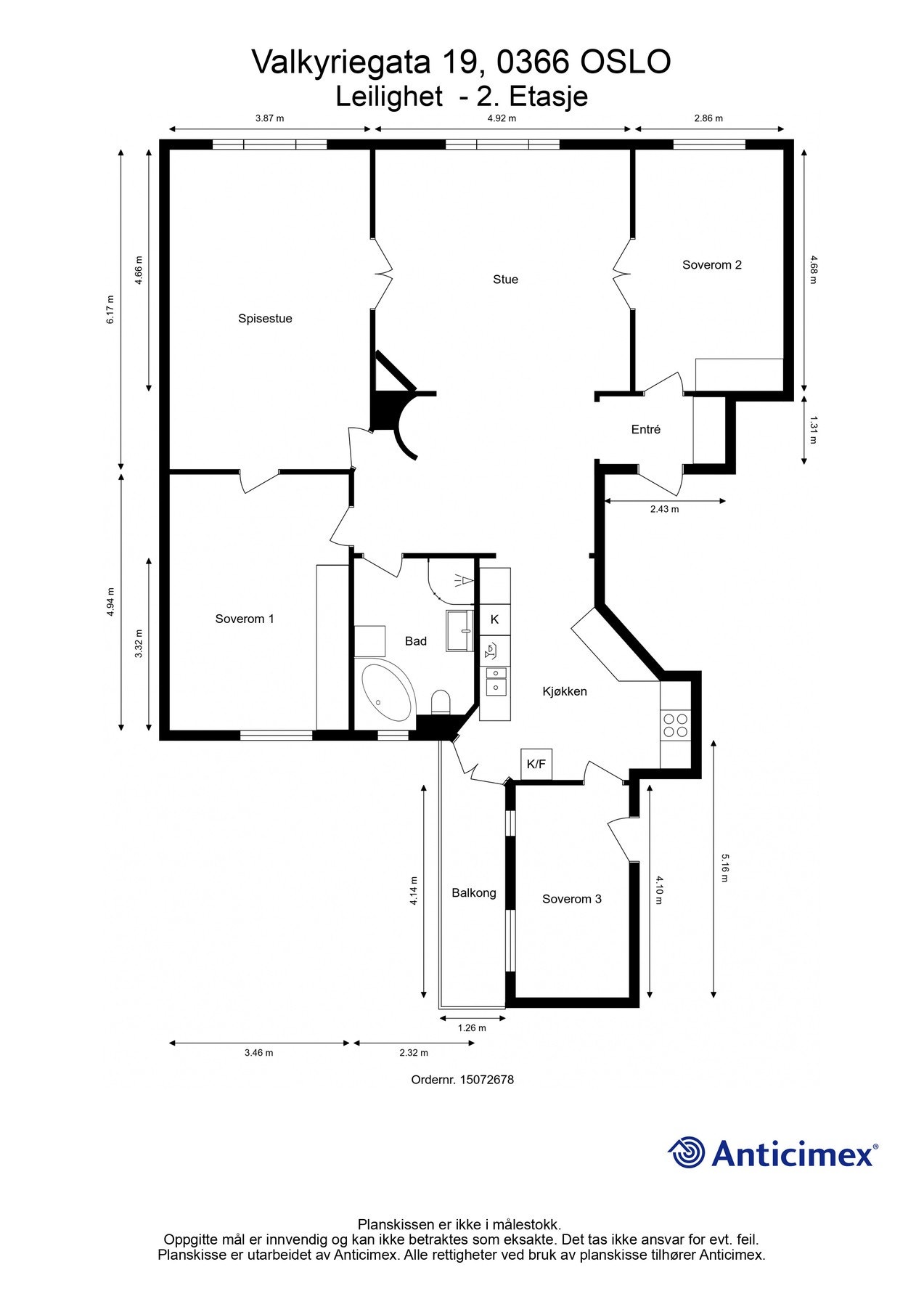 Vi begynner med plantegningen for å orientere oss litt. Galleribilde