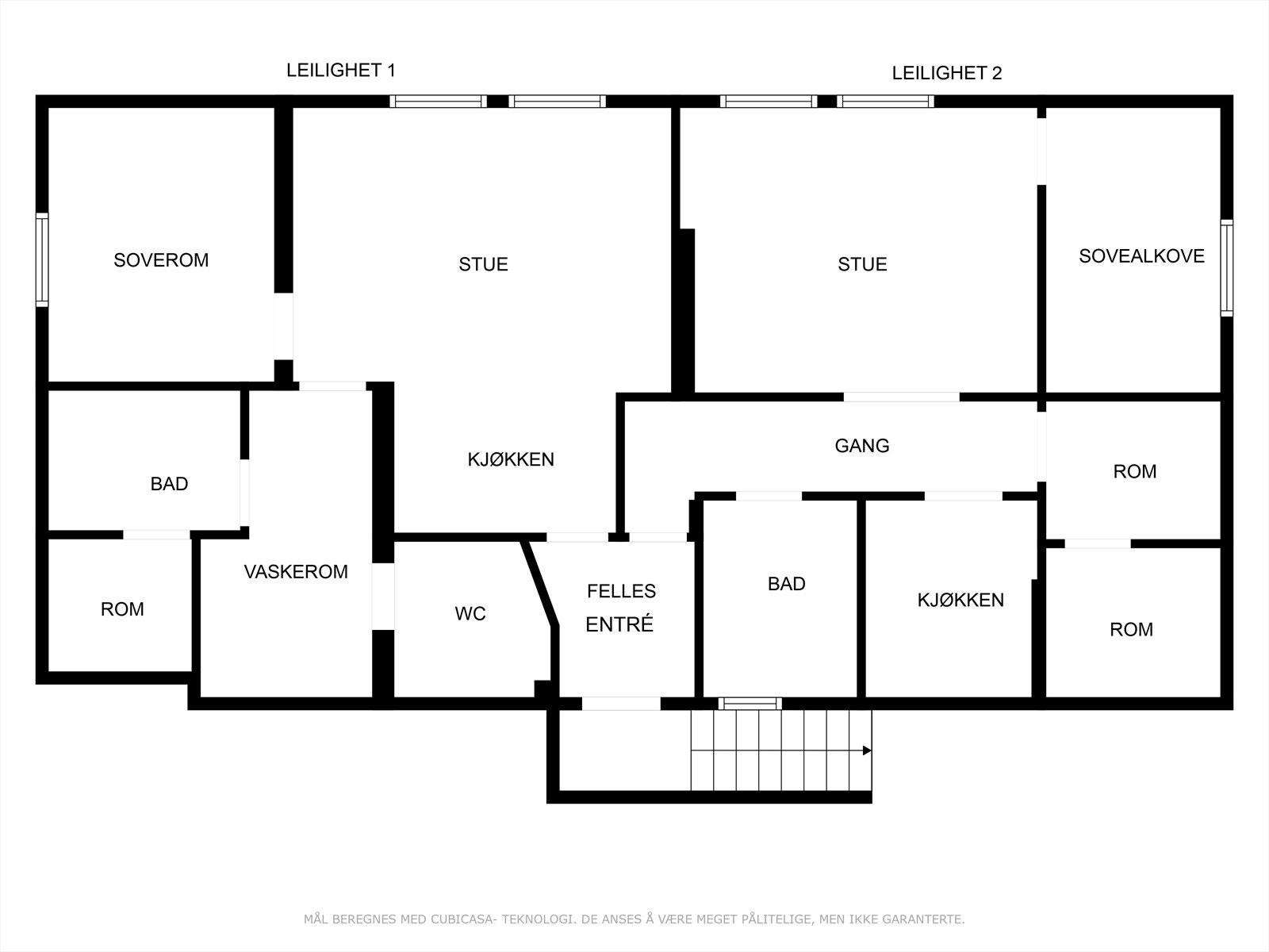Plantegning leiligheter underetasje Galleribilde