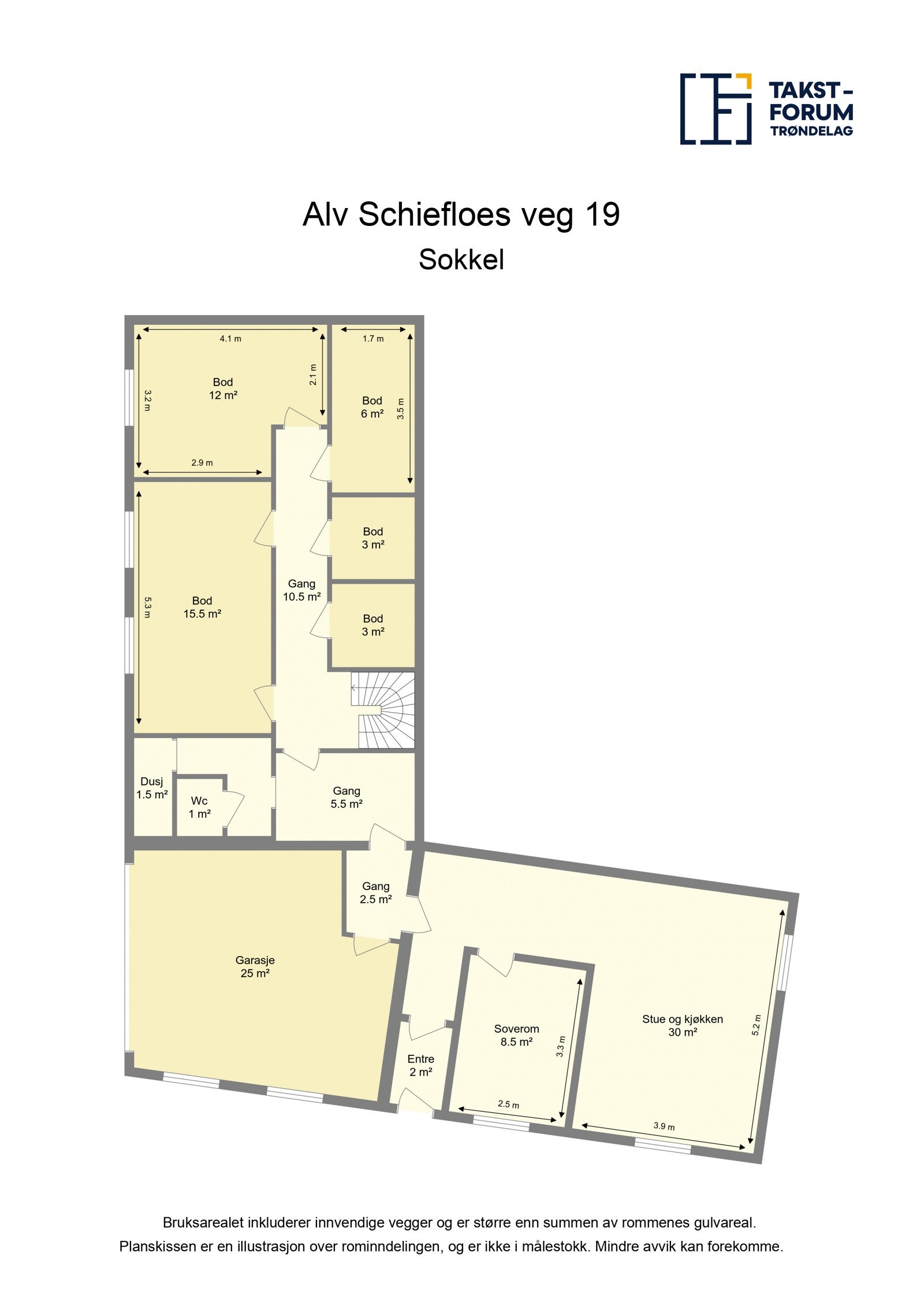 Planskisse sokkel. Galleribilde