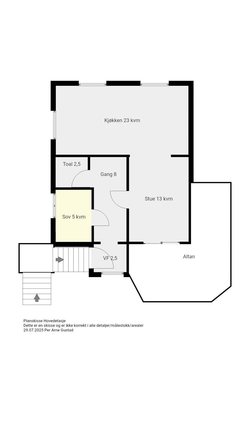 Planskisse hovedetasjen. Galleribilde