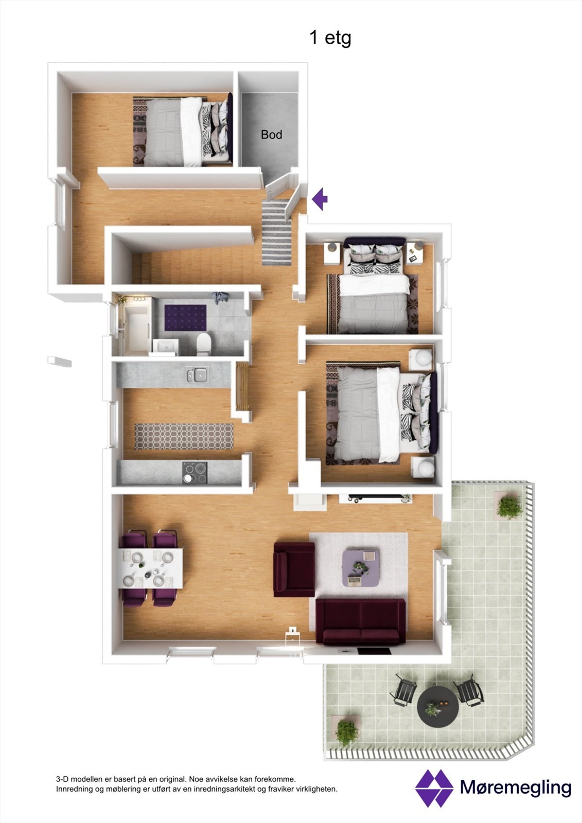 Plantegning 3D Galleribilde