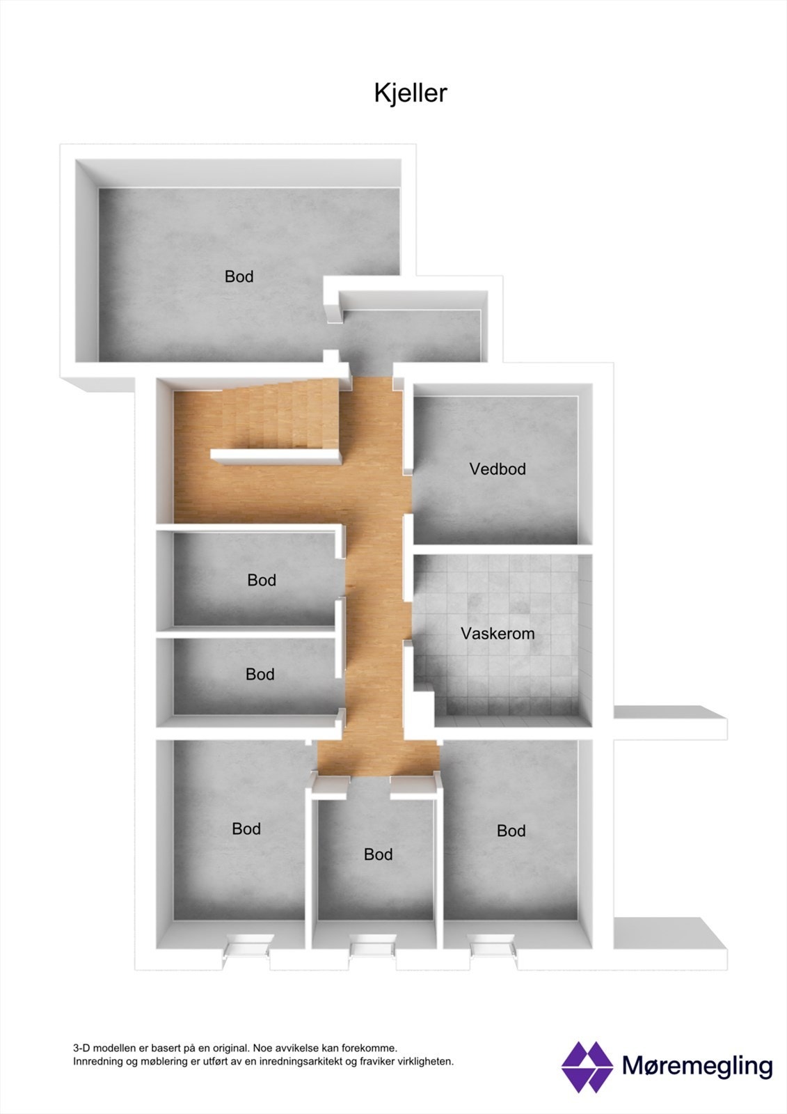 Plantegning kjeller - 3D Galleribilde