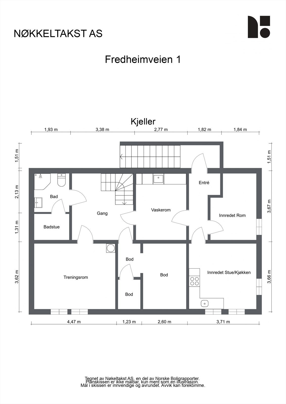 Plantegning kjeller. Galleribilde