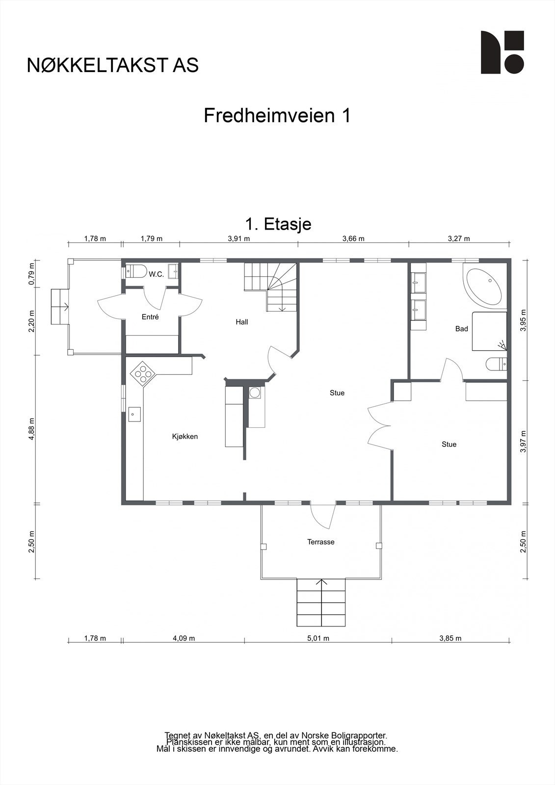 Plantegning 1.etg. Galleribilde