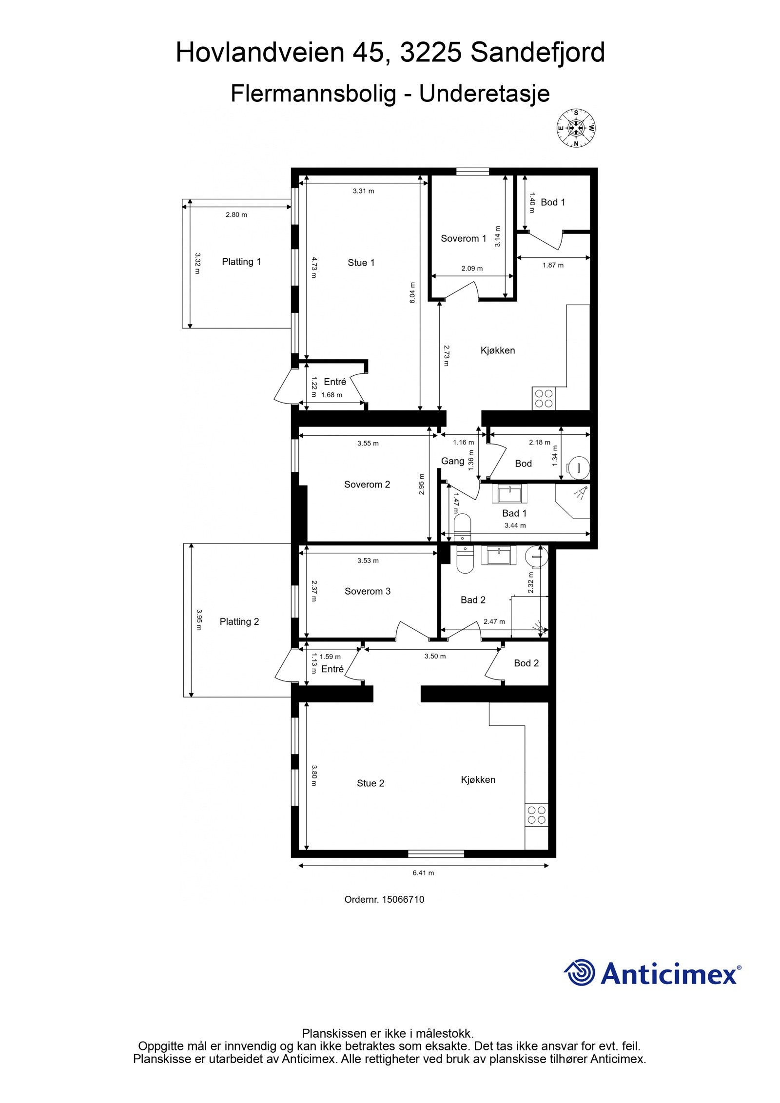 Plantegning underetasje Galleribilde