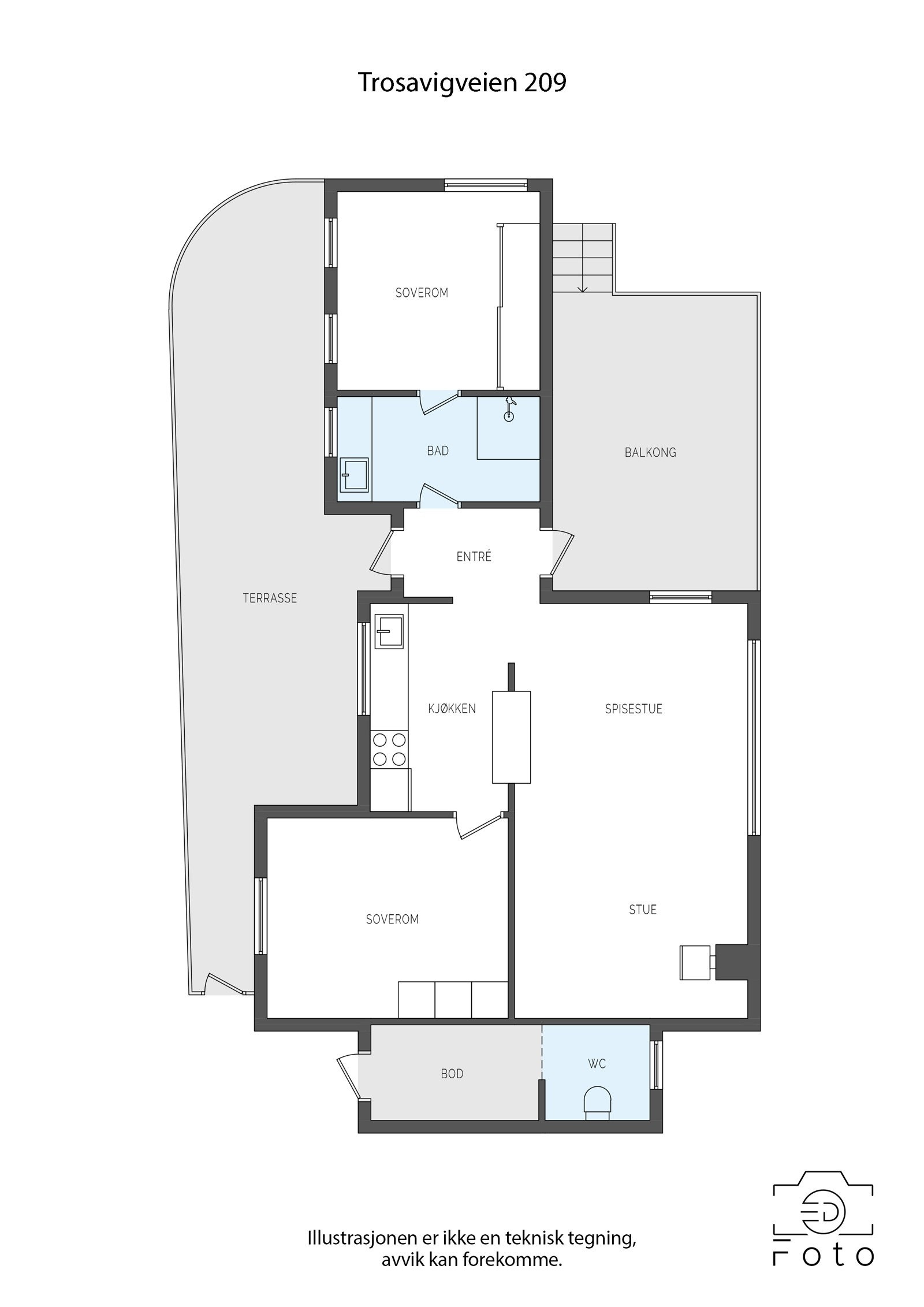 Plantegning - hytte Galleribilde