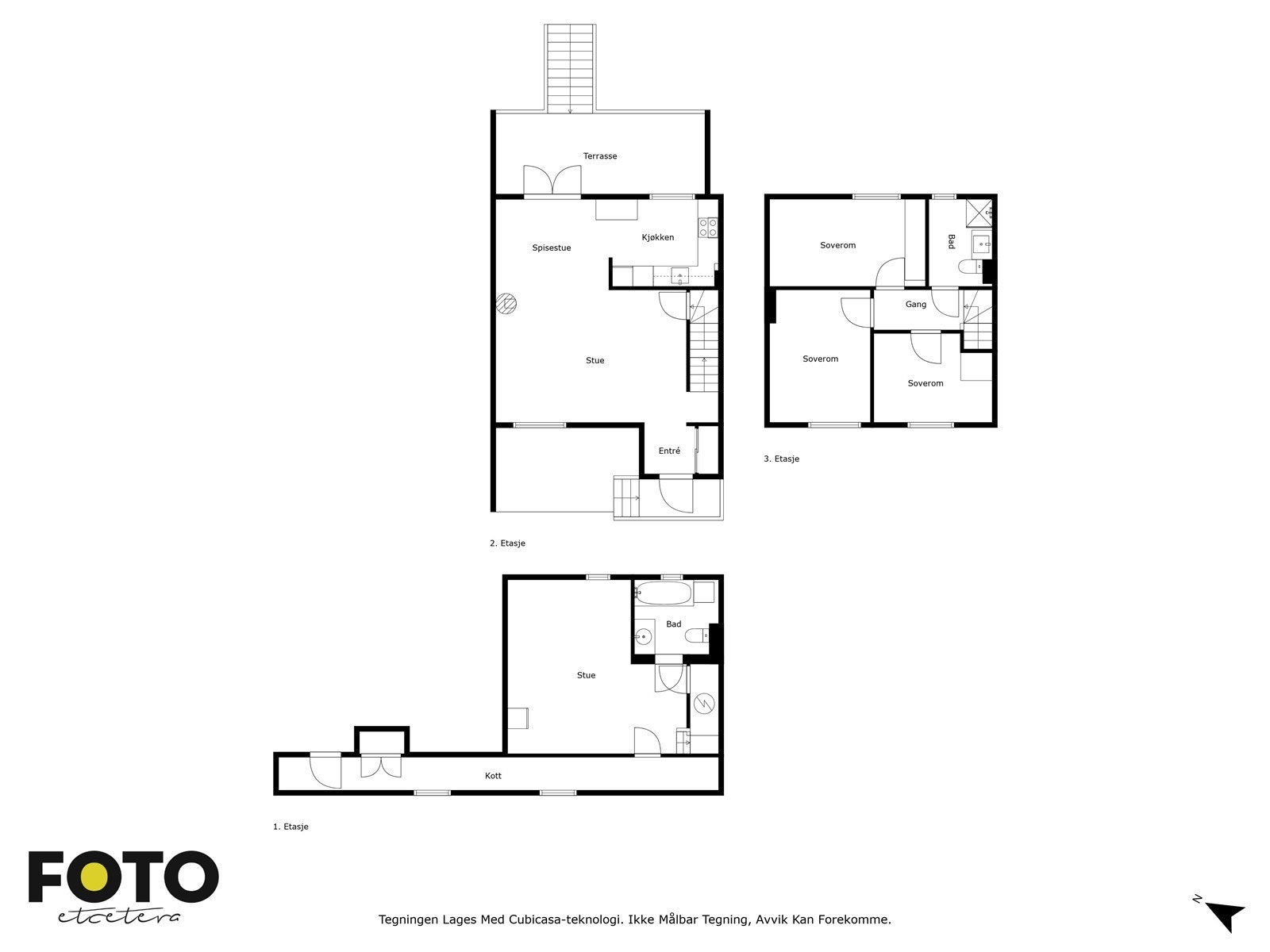 Boligens tre plan gir god romfordeling mellom oppholdsrom, soverom og kjellerstue. Galleribilde