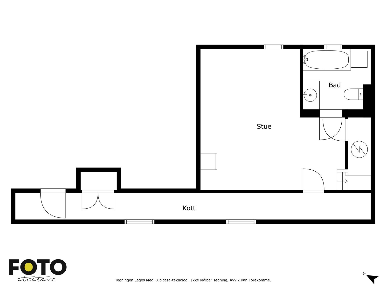 Kjellerplan med romslig kjellerstue, bad og praktisk bod under trapp. Galleribilde
