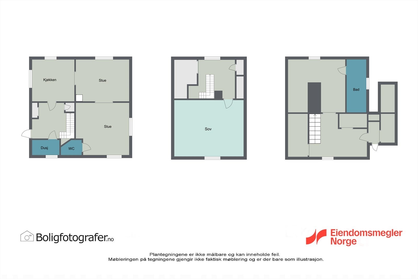 Plantegning alle etasjer. Galleribilde