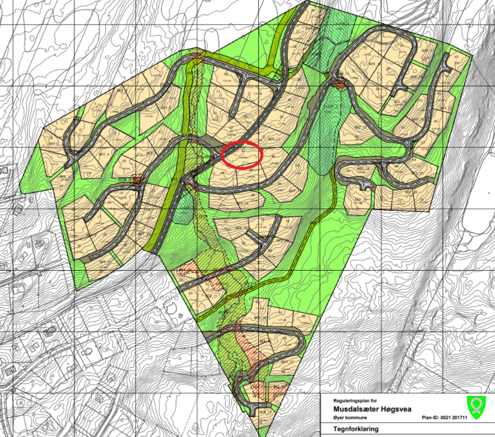Situasjonsplan tomteområdet med tomt 43 markert Galleribilde