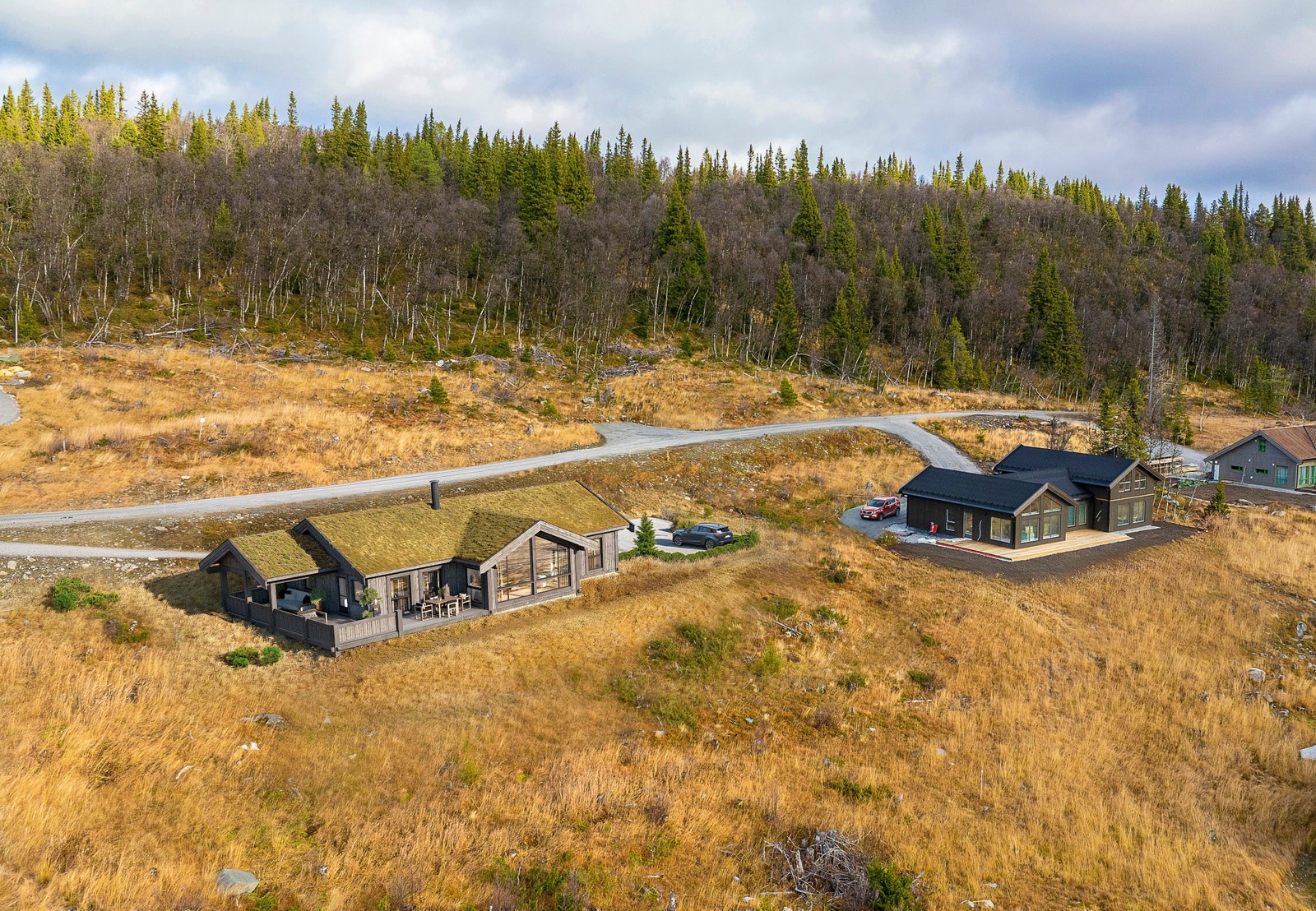 Hytta visualisert inn på tomta Galleribilde